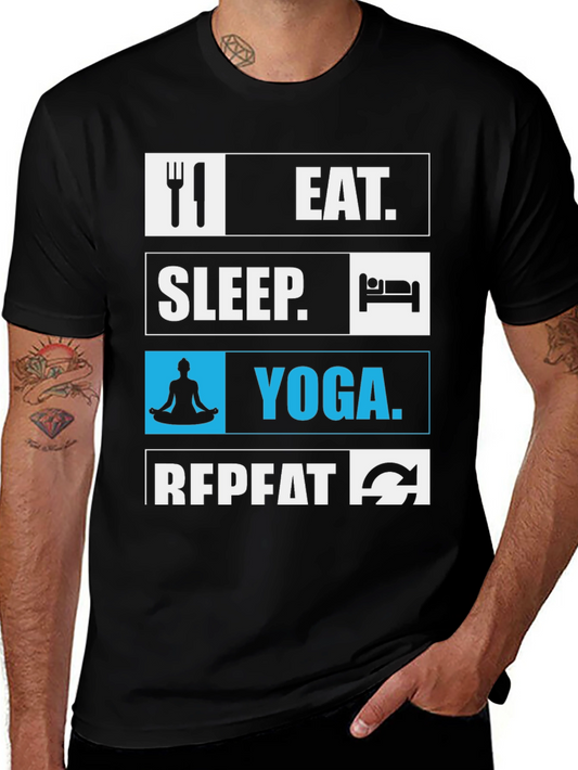Eat Sleep Yoga Repeat Graphic T-Shirt