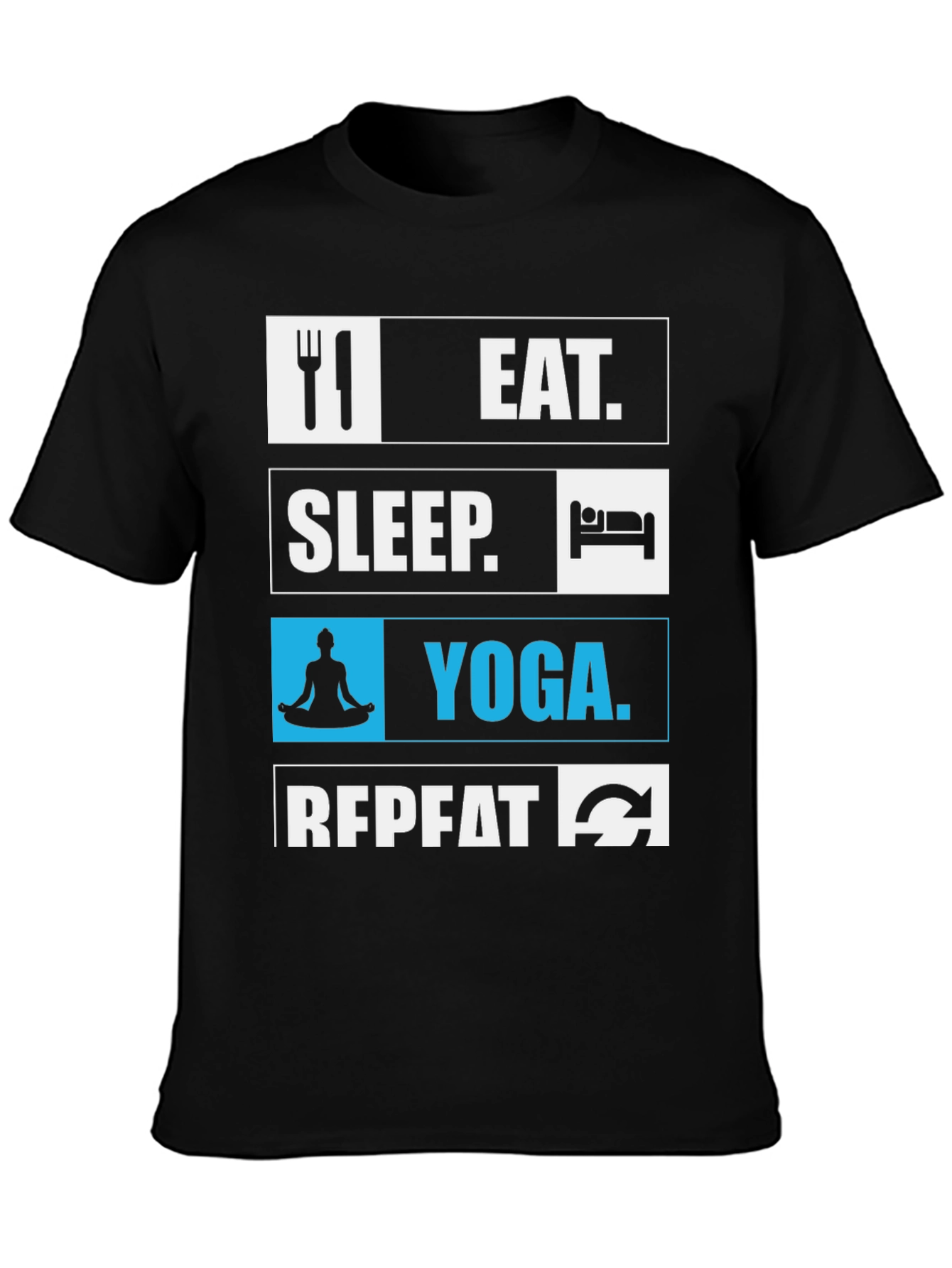Eat Sleep Yoga Repeat Graphic T-Shirt