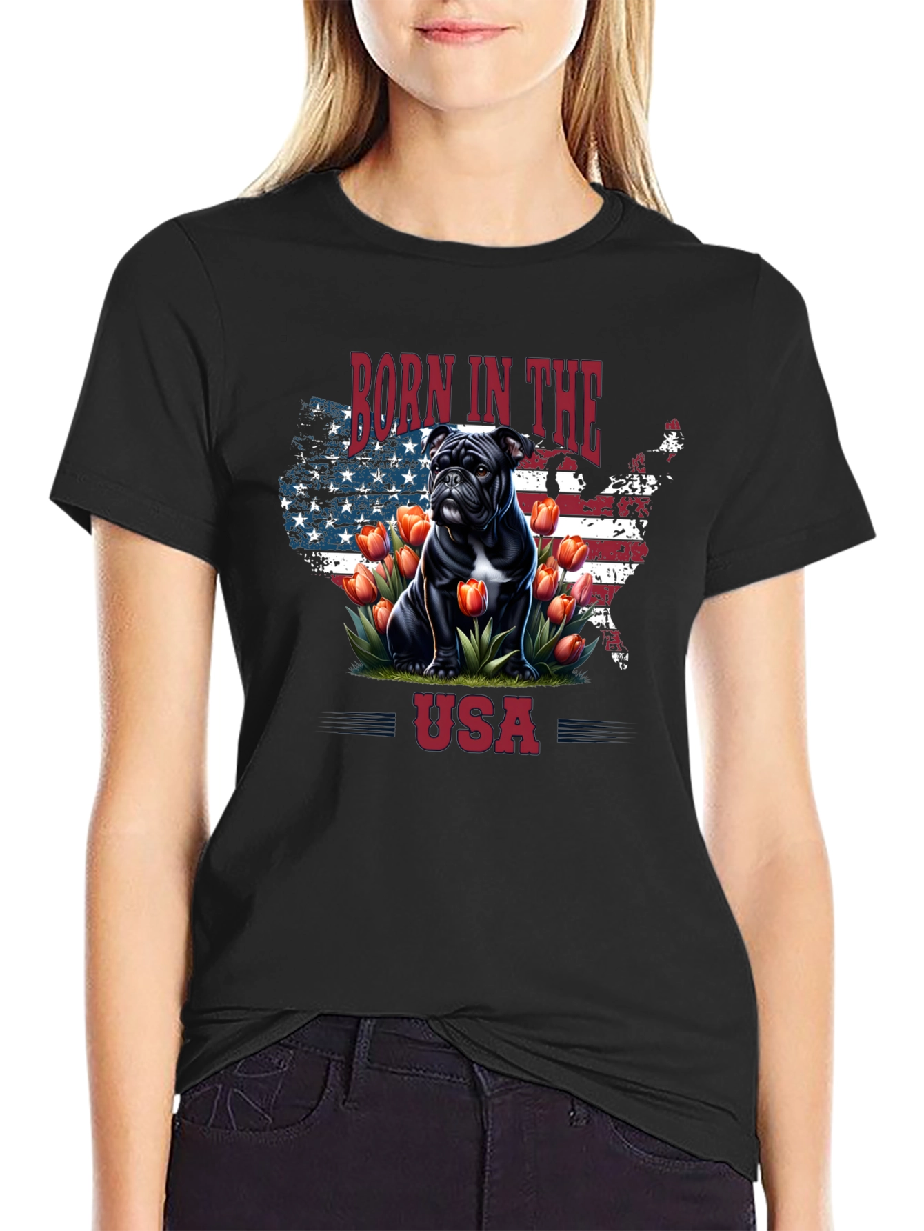 Born in the USA Bulldog T-Shirt