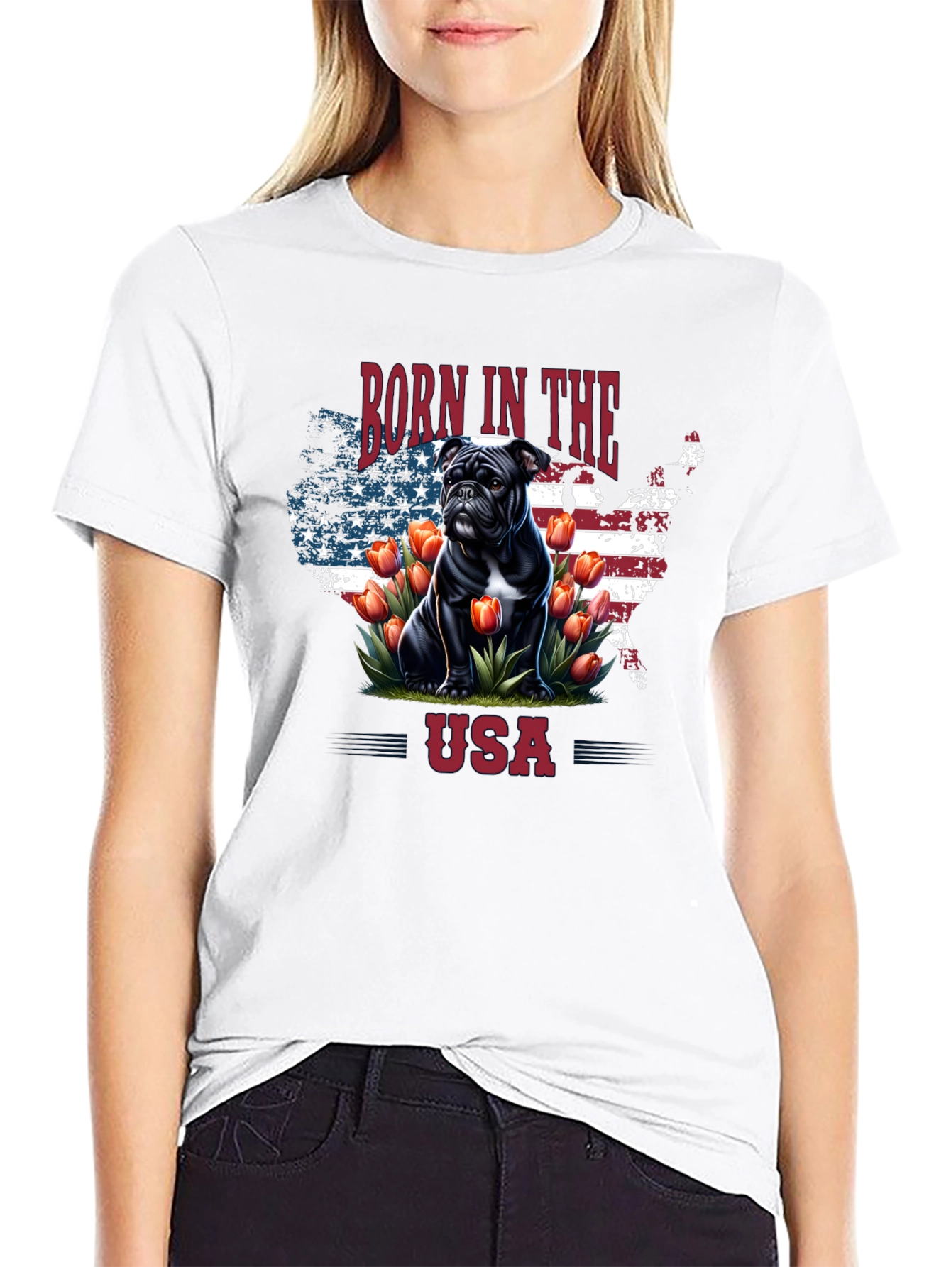 Born in the USA Bulldog T-Shirt