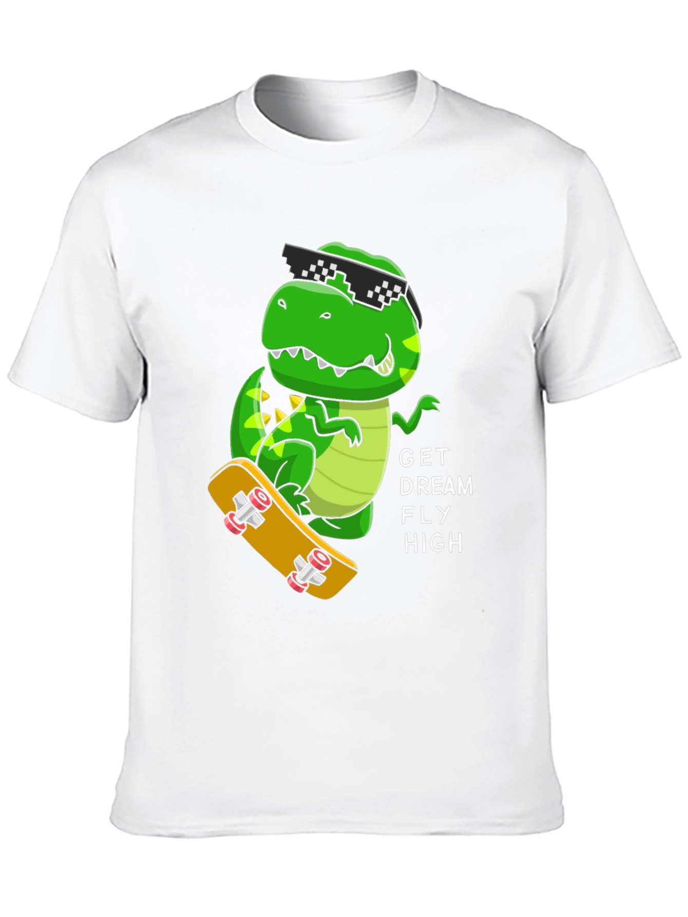 Cool Dino Skateboard T-Shirt - Get Dream Fly High!