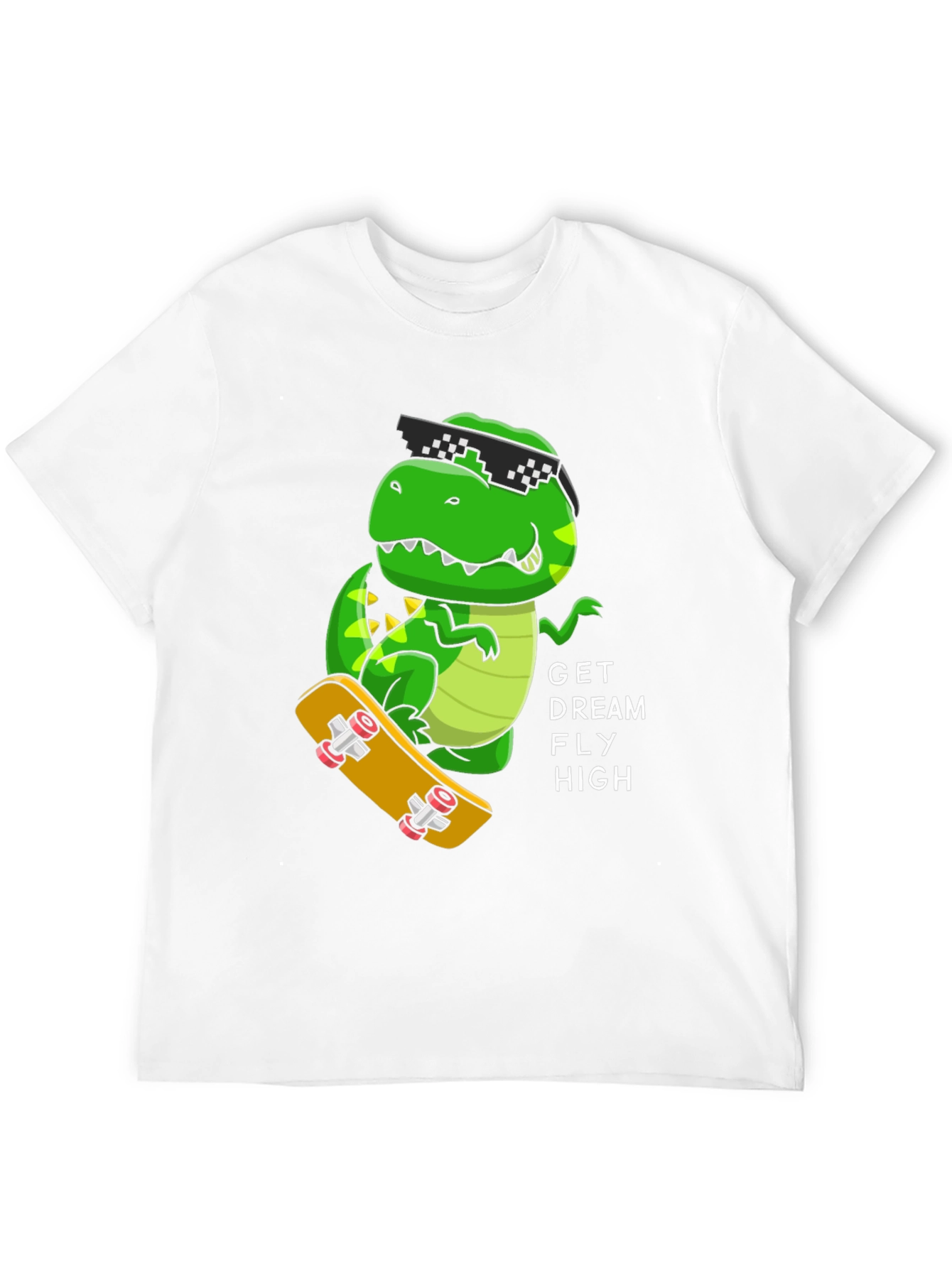 Cool Dino Skateboard T-Shirt - Get Dream Fly High!