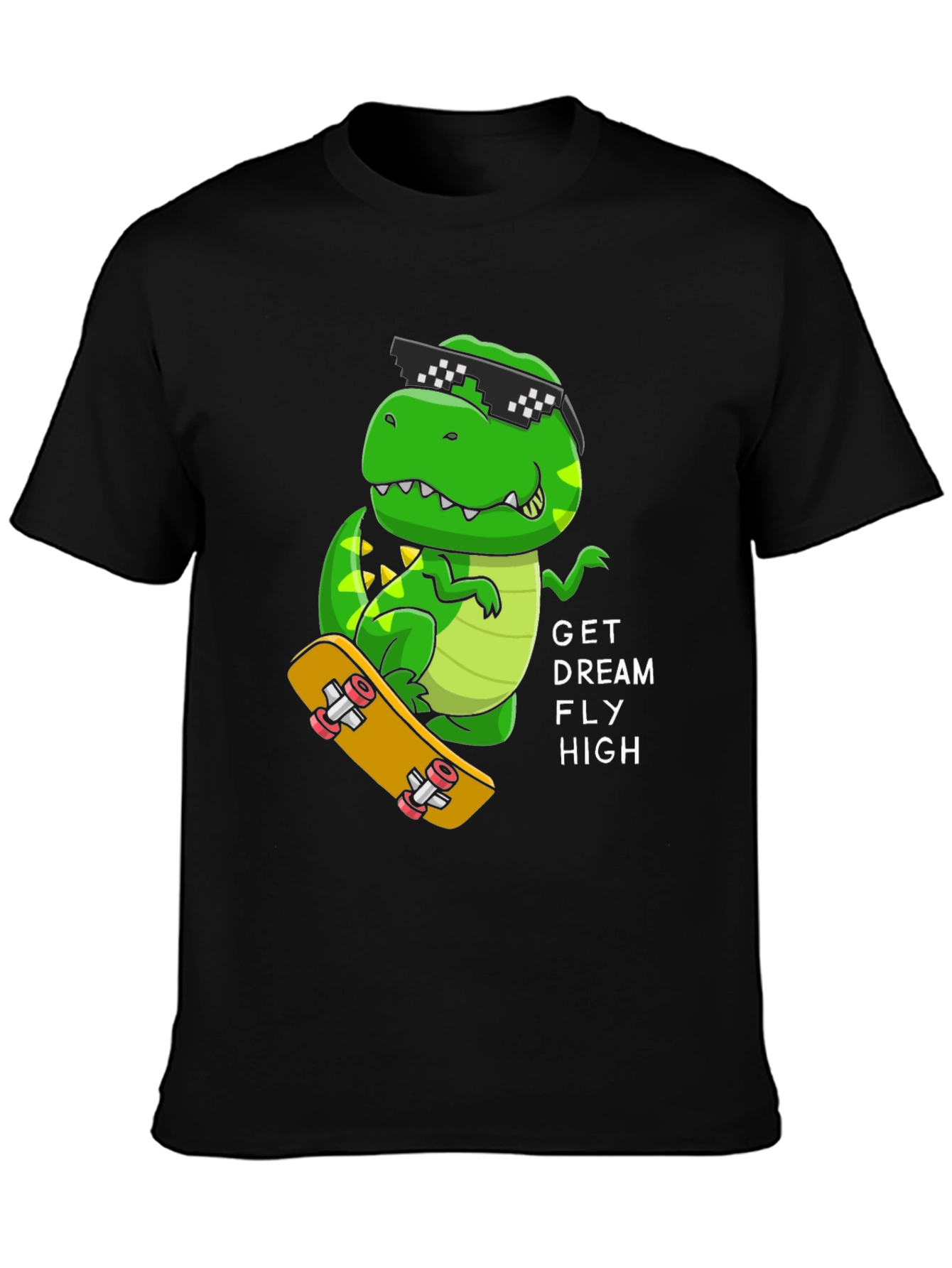 Cool Dino Skateboard T-Shirt - Get Dream Fly High!