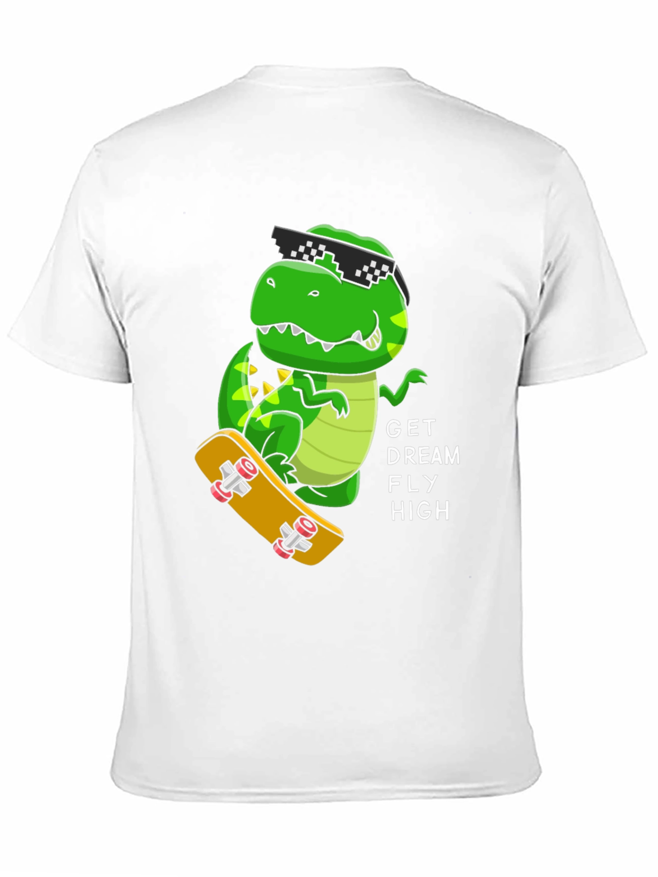 Cool Dino Skateboard T-Shirt - Get Dream Fly High!