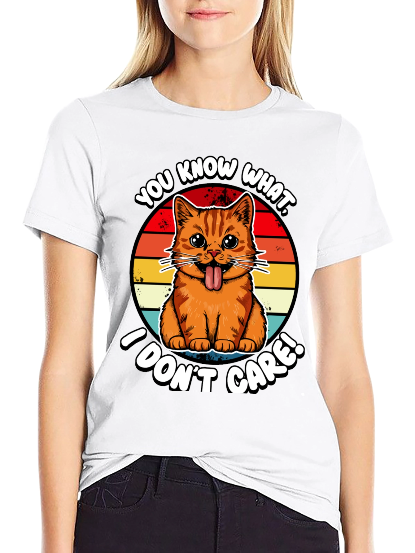 You Know What I Dont Care! Cat T-Shirt