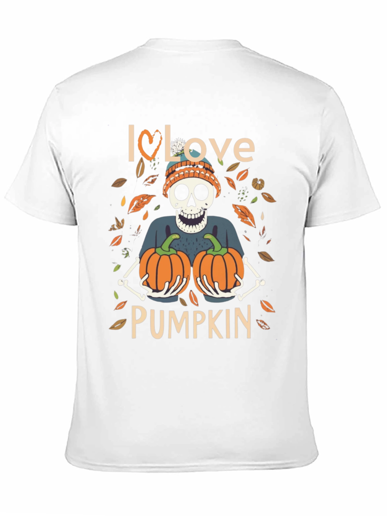 I Love Pumpkin Skeleton Fall T-Shirt