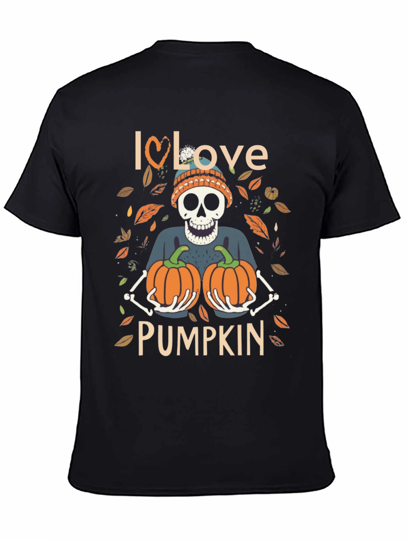 I Love Pumpkin Skeleton Fall T-Shirt
