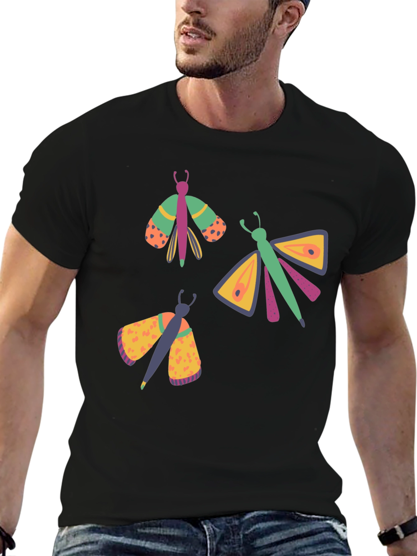 Moth Graphic Tee - Mens Black T-Shirt
