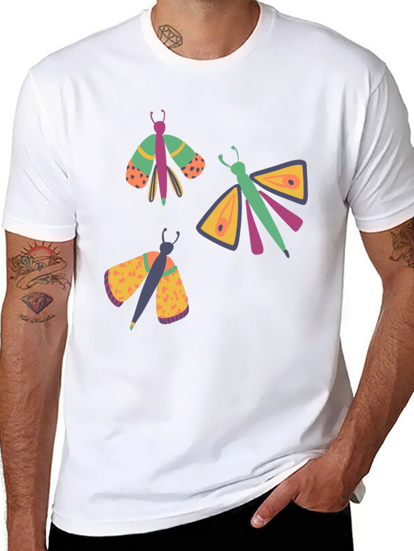 Moth Graphic Tee - Mens Black T-Shirt