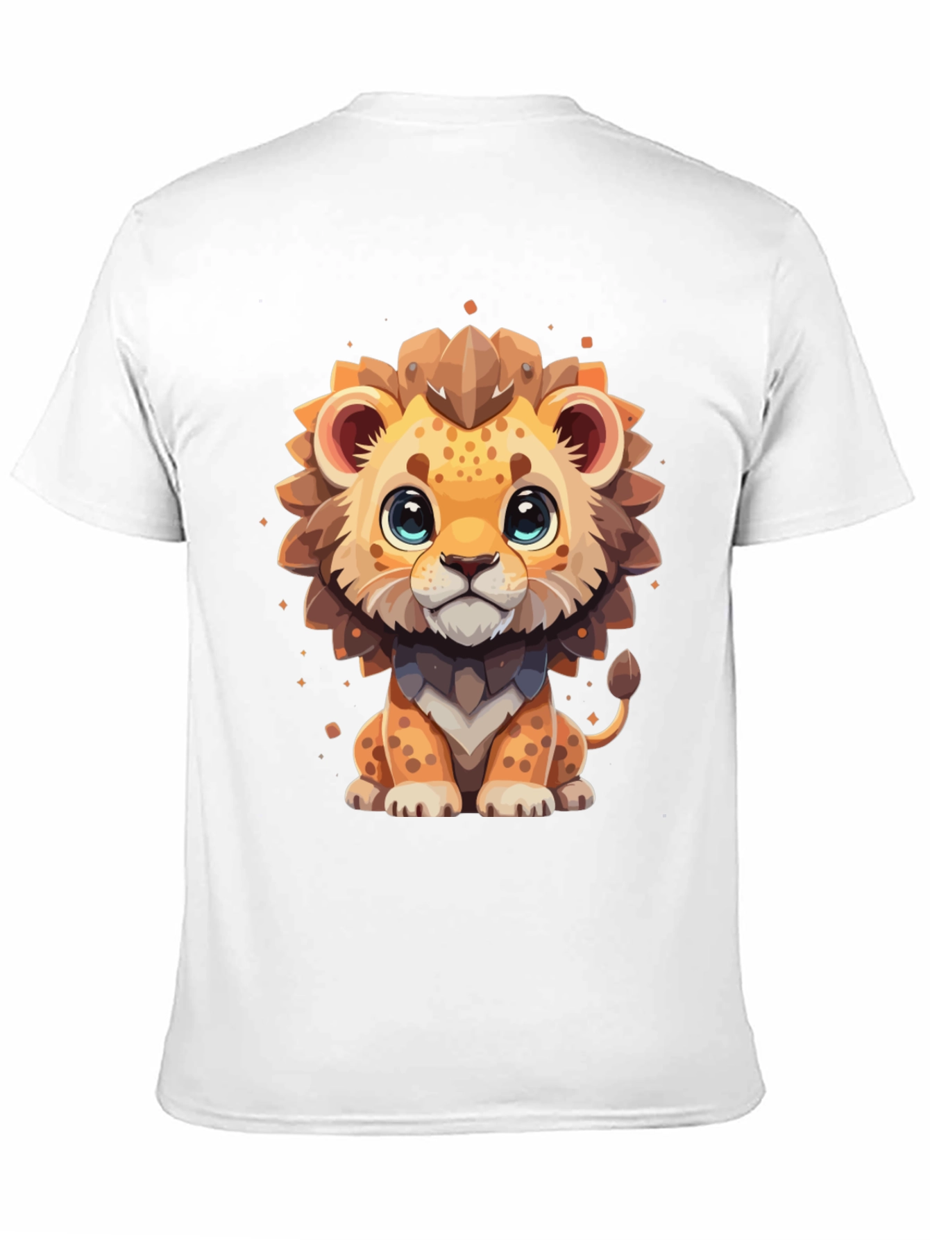 Cute Cartoon Lion Black T-Shirt