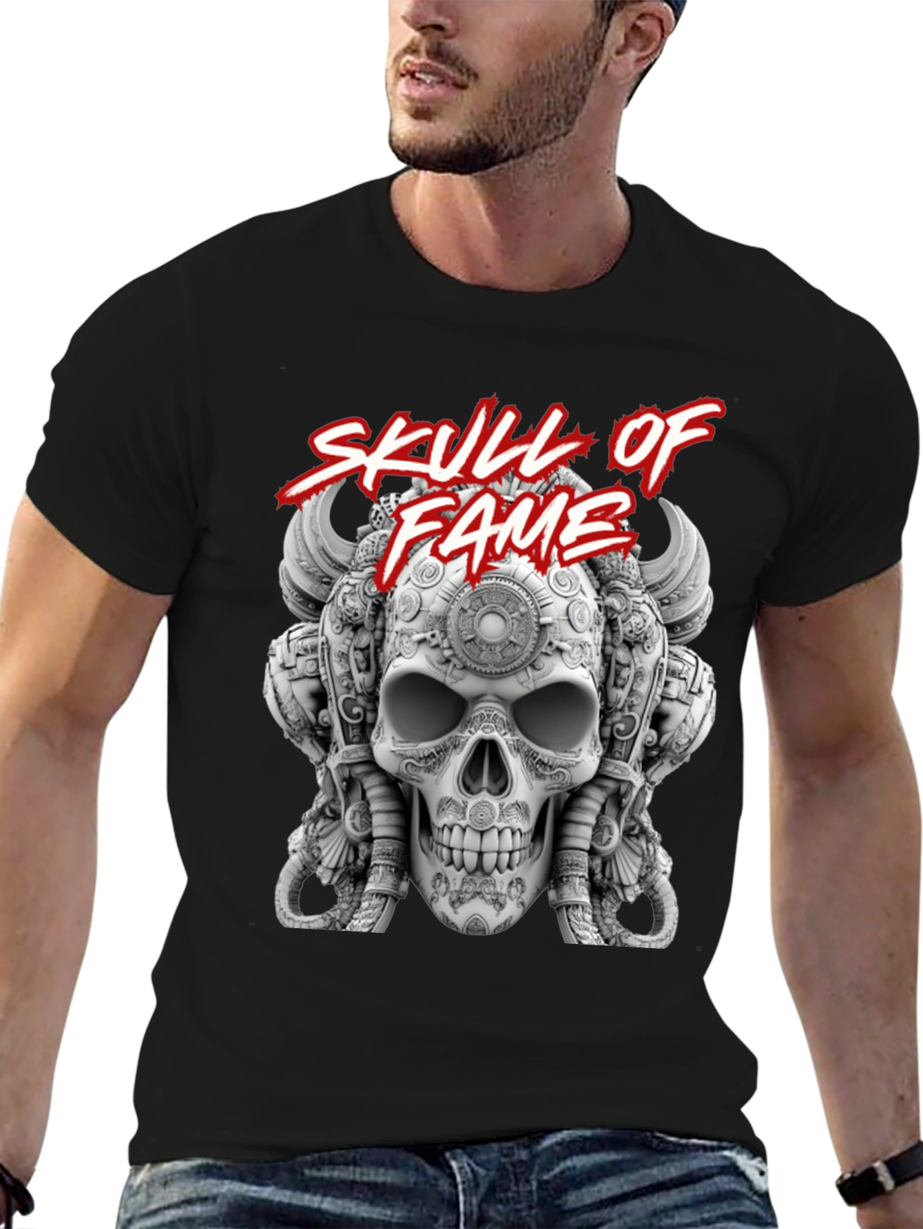 Skull of Fame Graphic Tee - Unique Skull Design