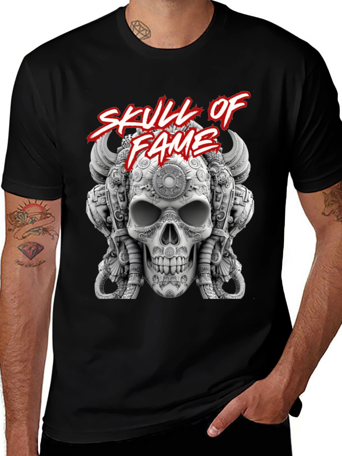 Skull of Fame Graphic Tee - Unique Skull Design