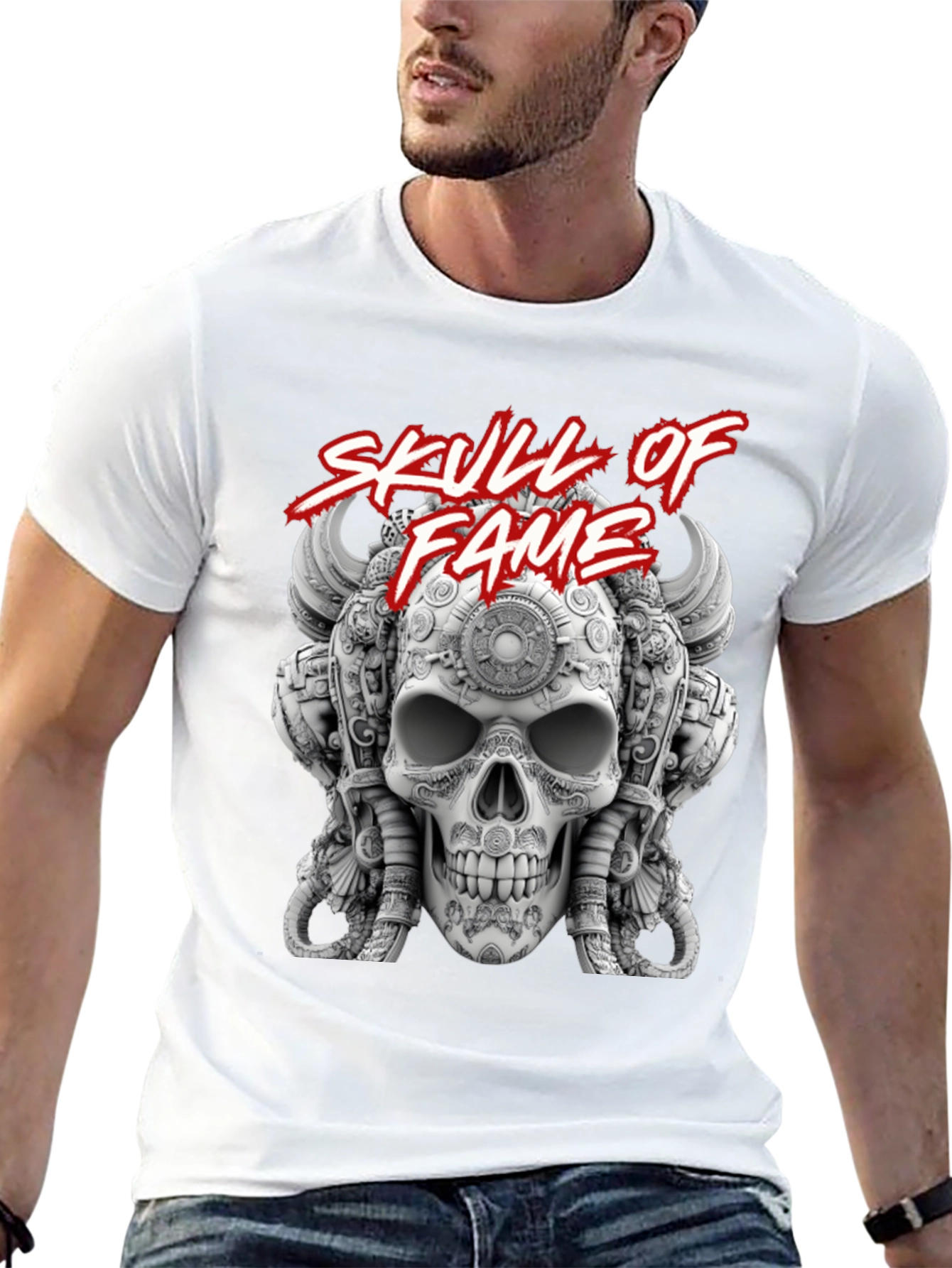 Skull of Fame Graphic Tee - Unique Skull Design
