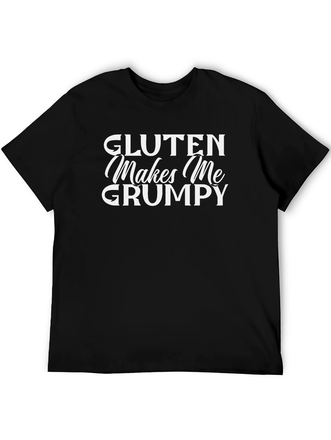 Gluten Makes Me Grumpy Black T-Shirt