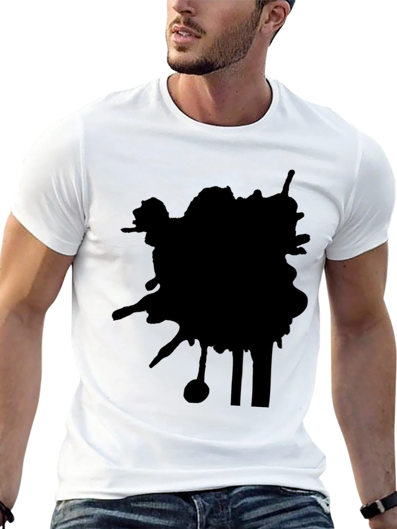 Abstract Black Graphic Tee - Modern Casual Style