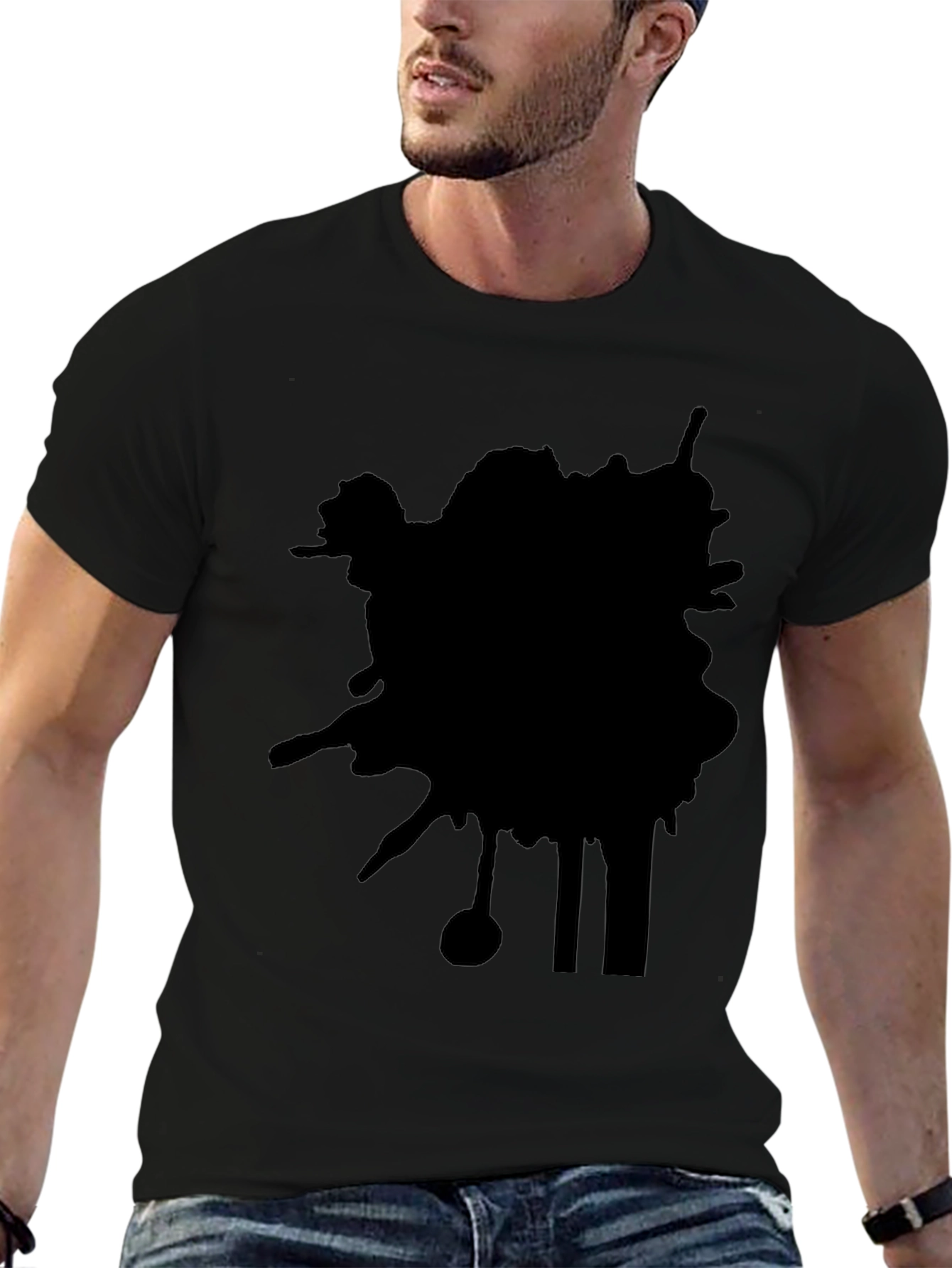 Abstract Black Graphic Tee - Modern Casual Style
