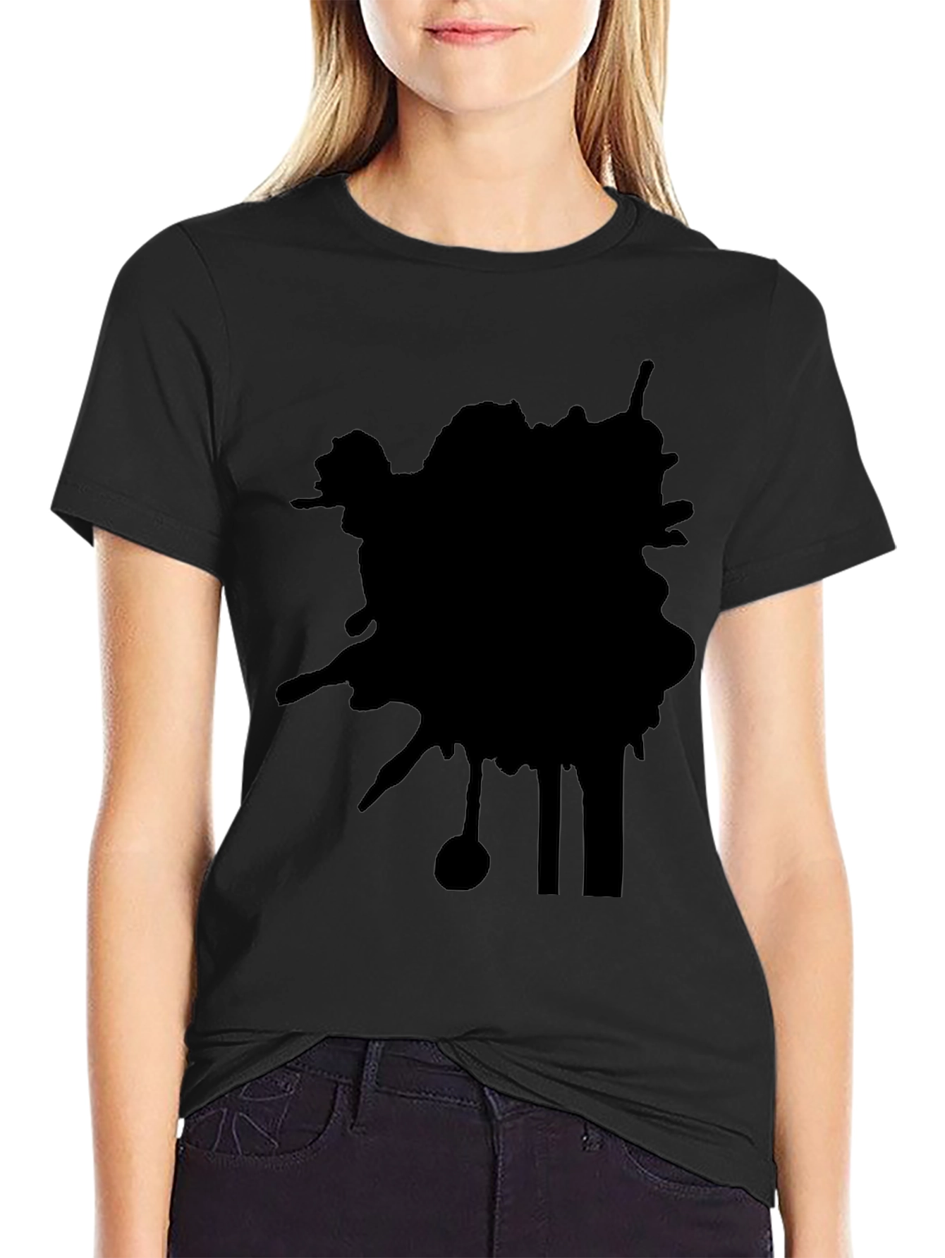 Abstract Black Graphic Tee - Modern Casual Style