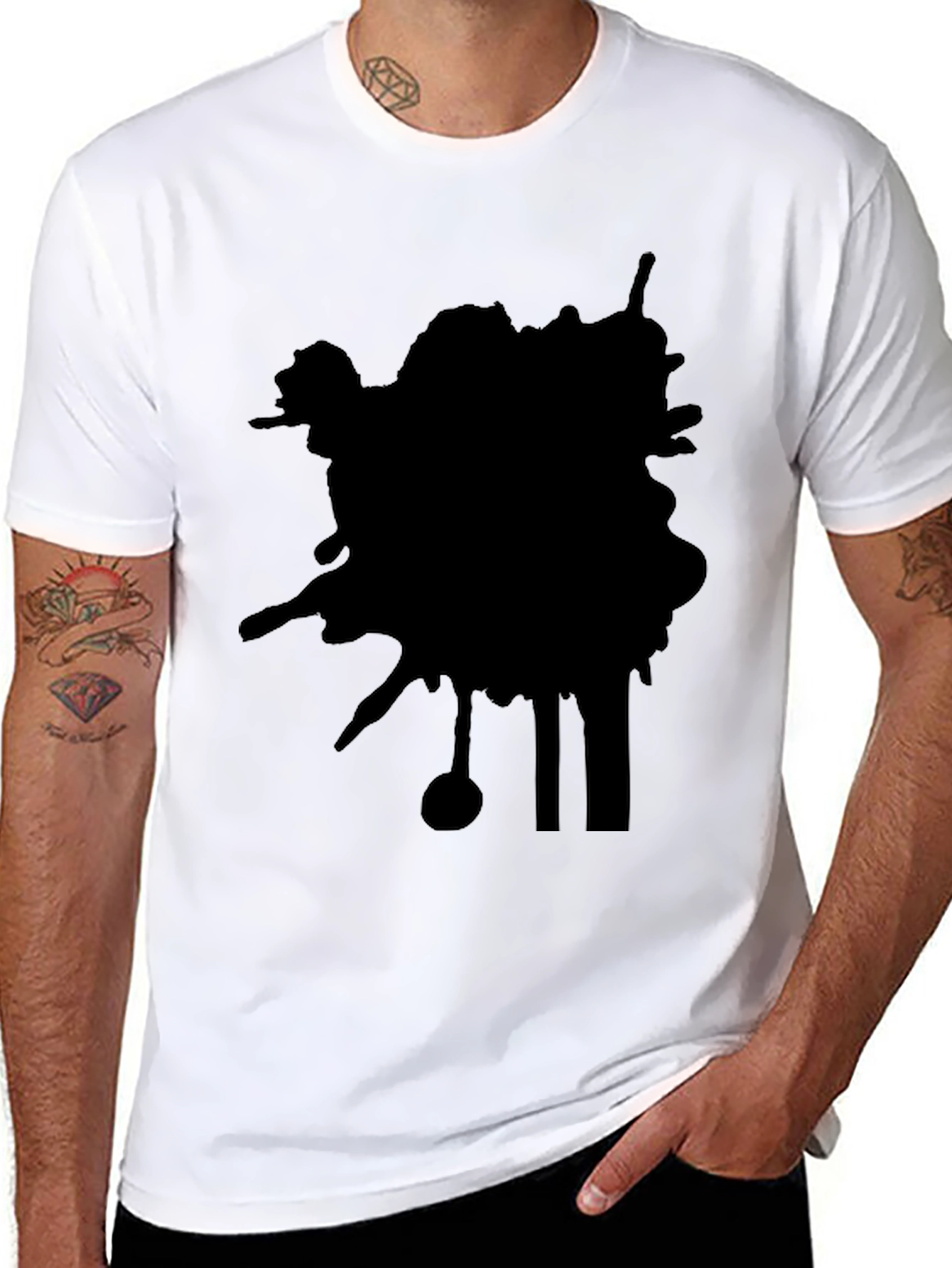 Abstract Black Graphic Tee - Modern Casual Style
