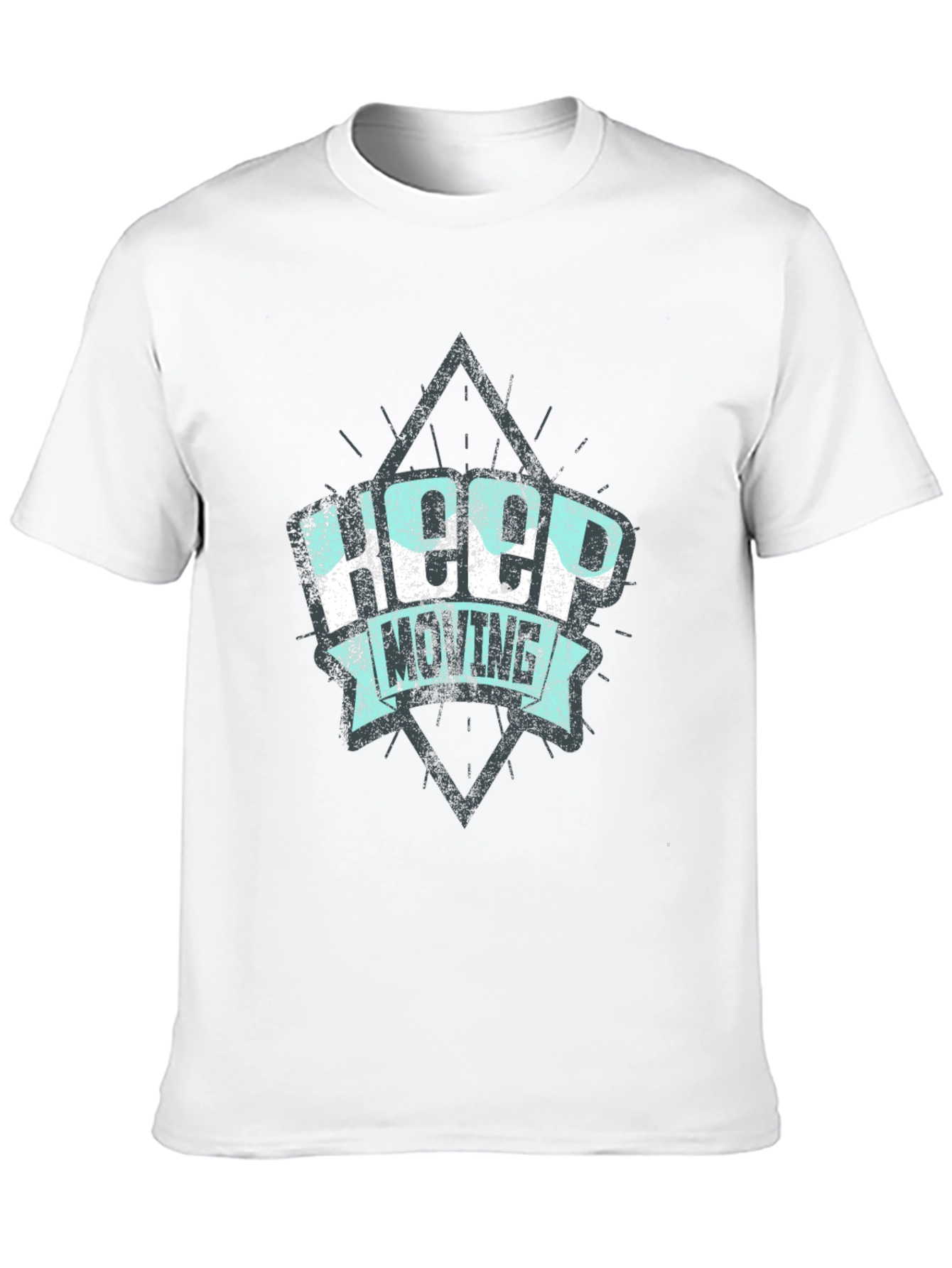 Keep Moving Graphic Print Black T-Shirt