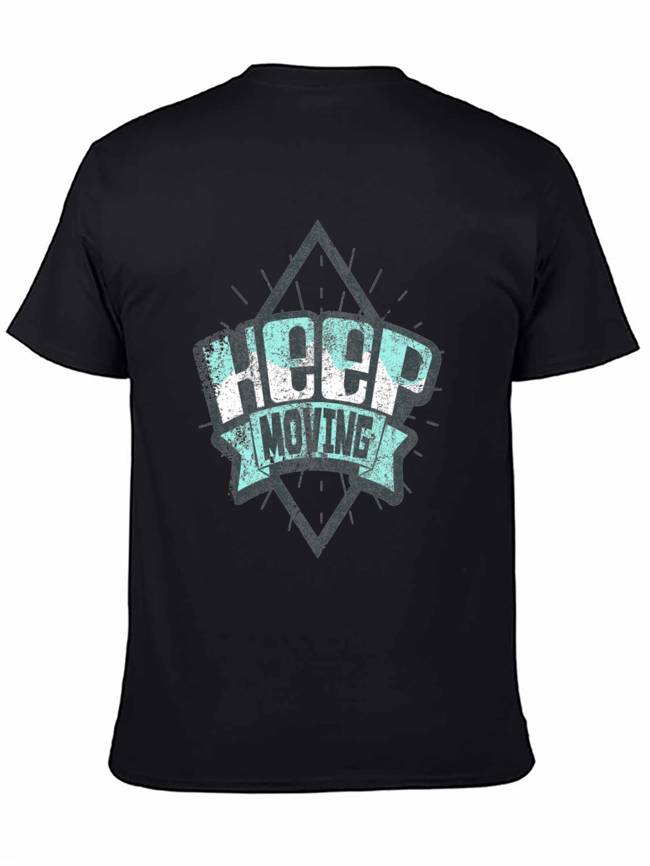 Keep Moving Graphic Print Black T-Shirt