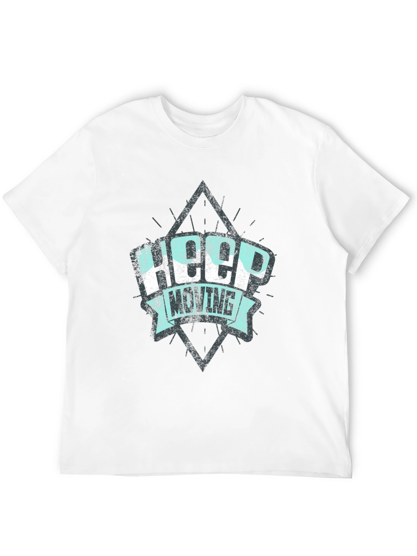 Keep Moving Graphic Print Black T-Shirt