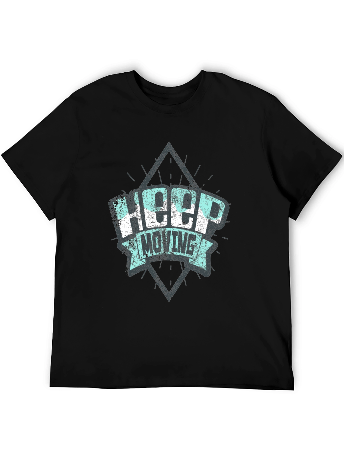 Keep Moving Graphic Print Black T-Shirt