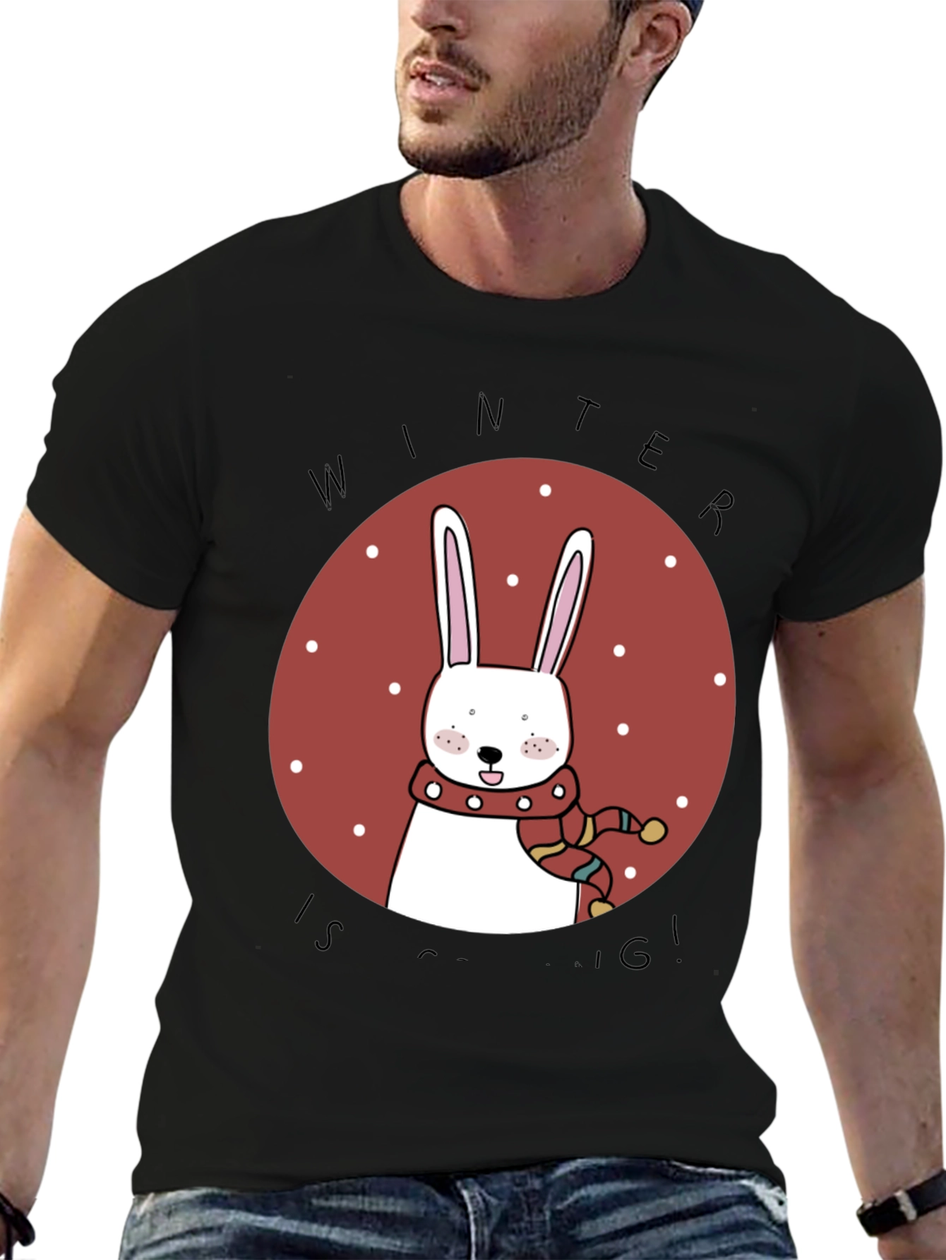 Winter Bunny T-Shirt - Cozy Holiday Style