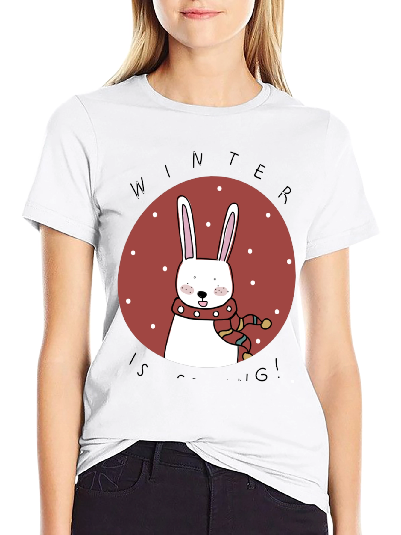 Winter Bunny T-Shirt - Cozy Holiday Style