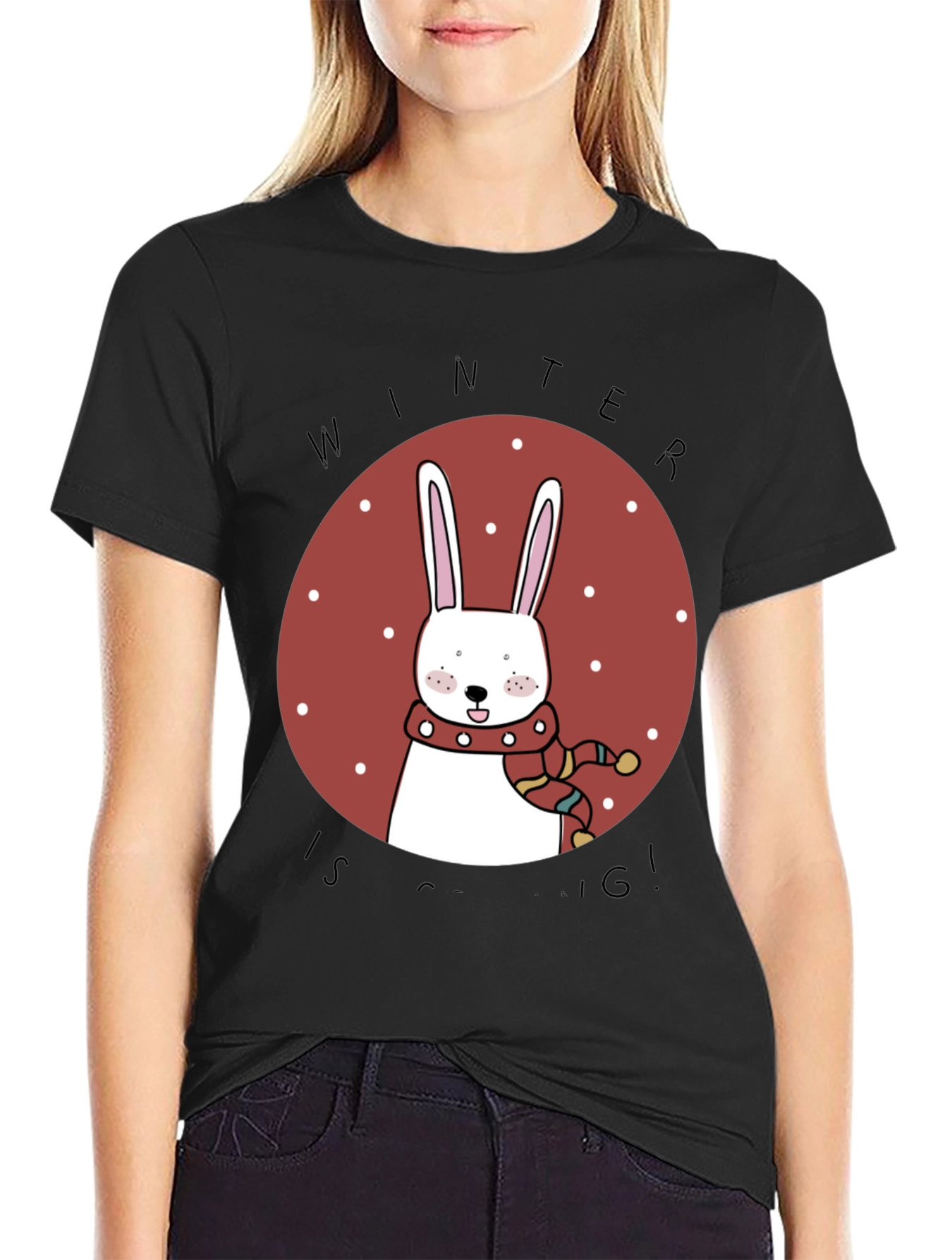 Winter Bunny T-Shirt - Cozy Holiday Style