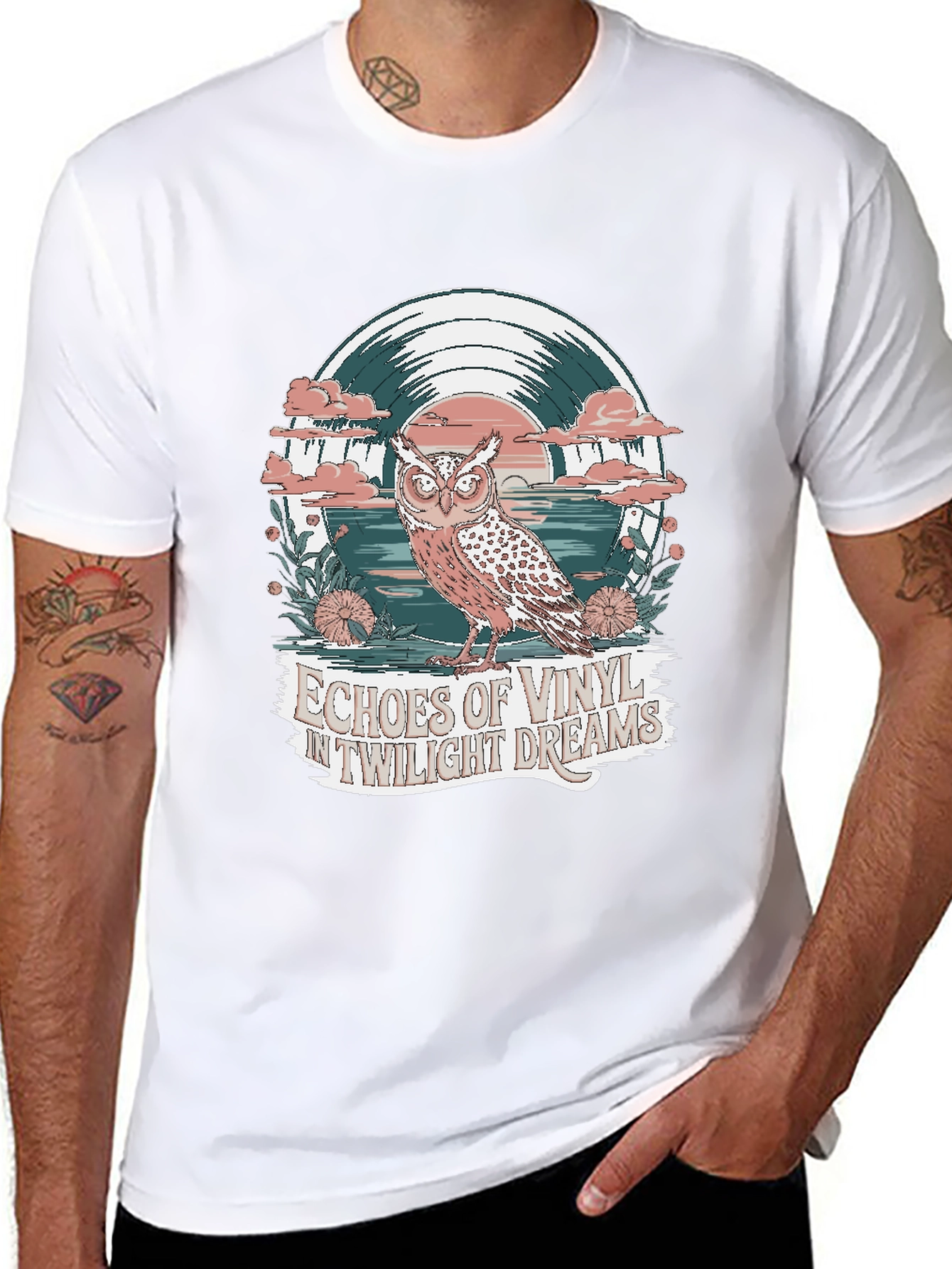 Twilight Dreams Vinyl Owl Graphic Tee