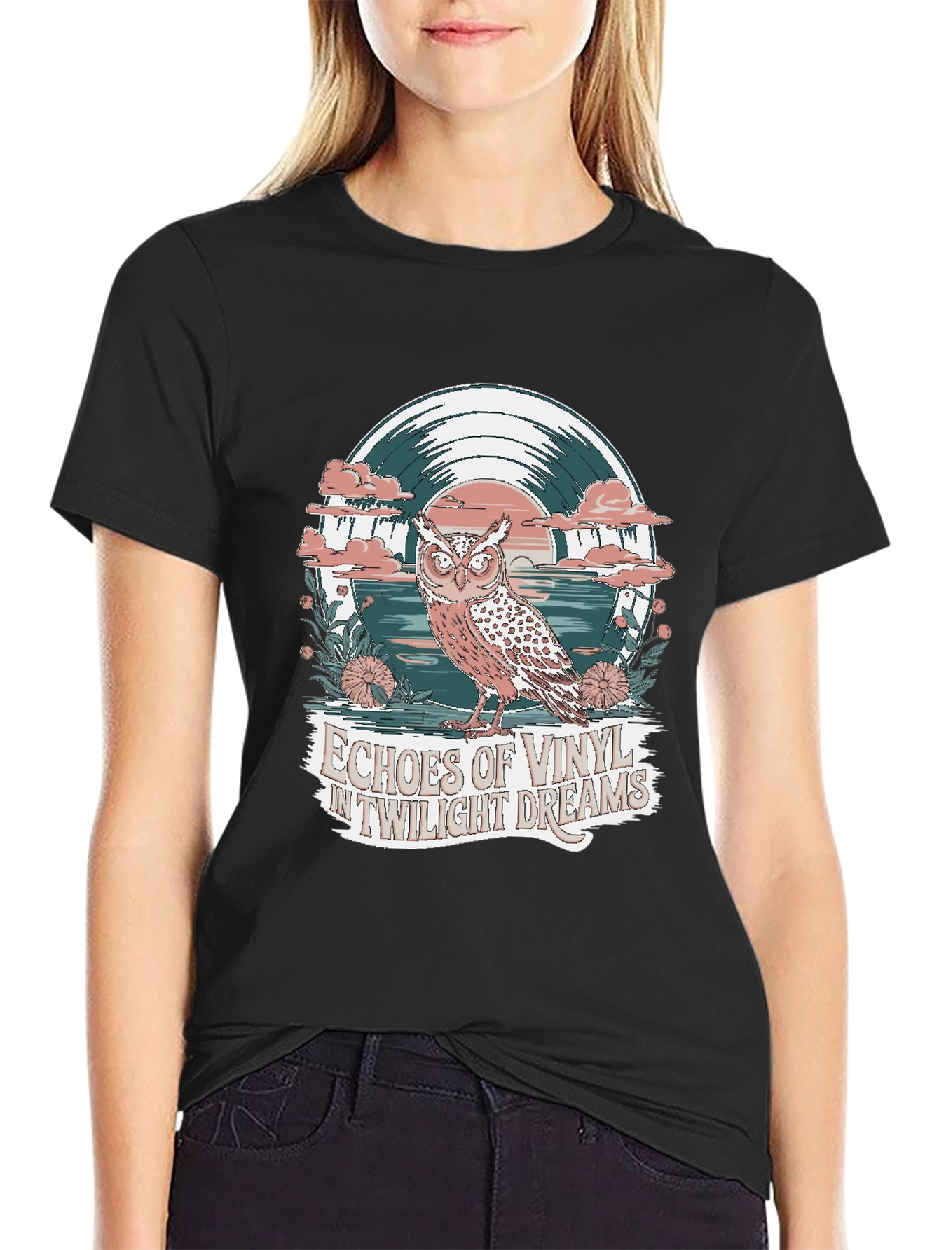 Twilight Dreams Vinyl Owl Graphic Tee