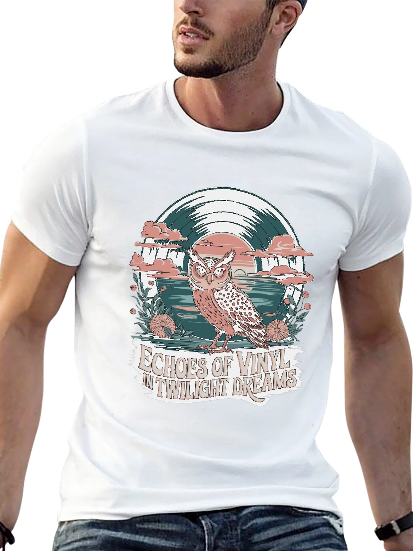 Twilight Dreams Vinyl Owl Graphic Tee