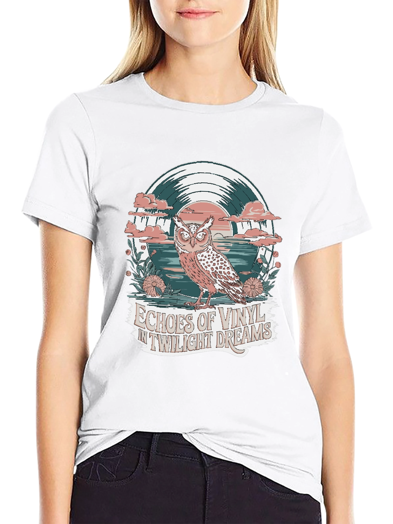 Twilight Dreams Vinyl Owl Graphic Tee