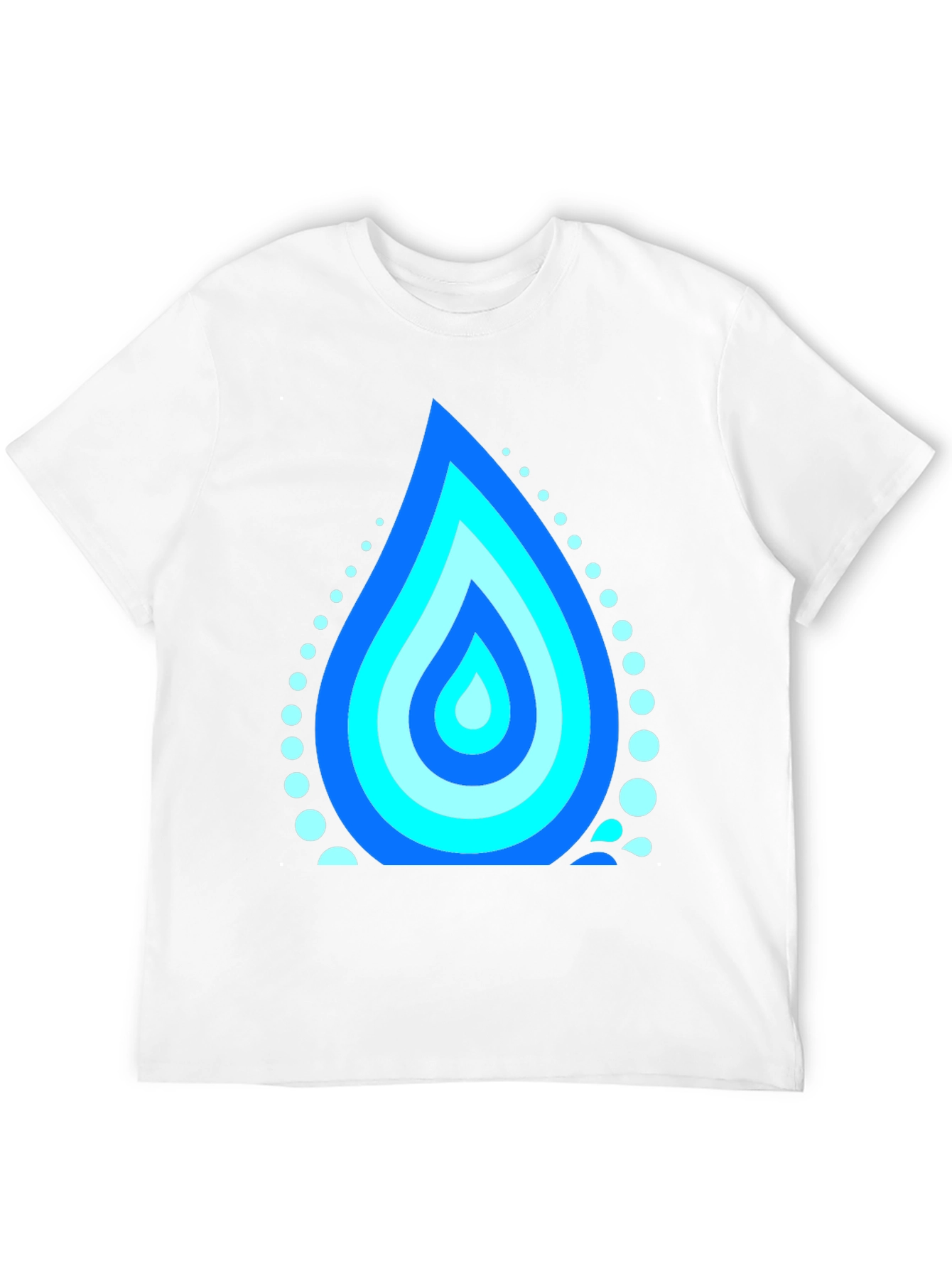 Blue Water Drop Graphic Black T-Shirt