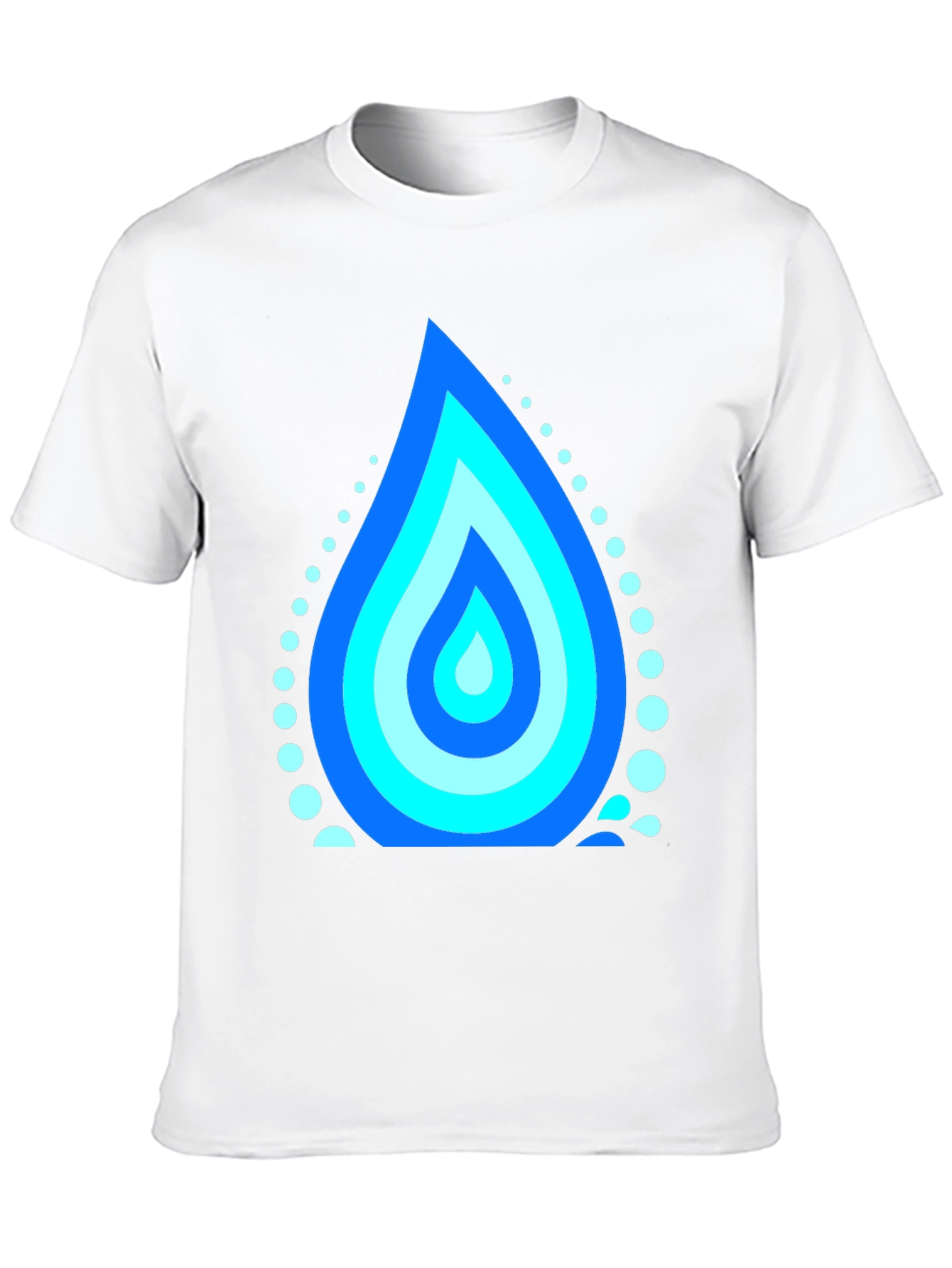 Blue Water Drop Graphic Black T-Shirt