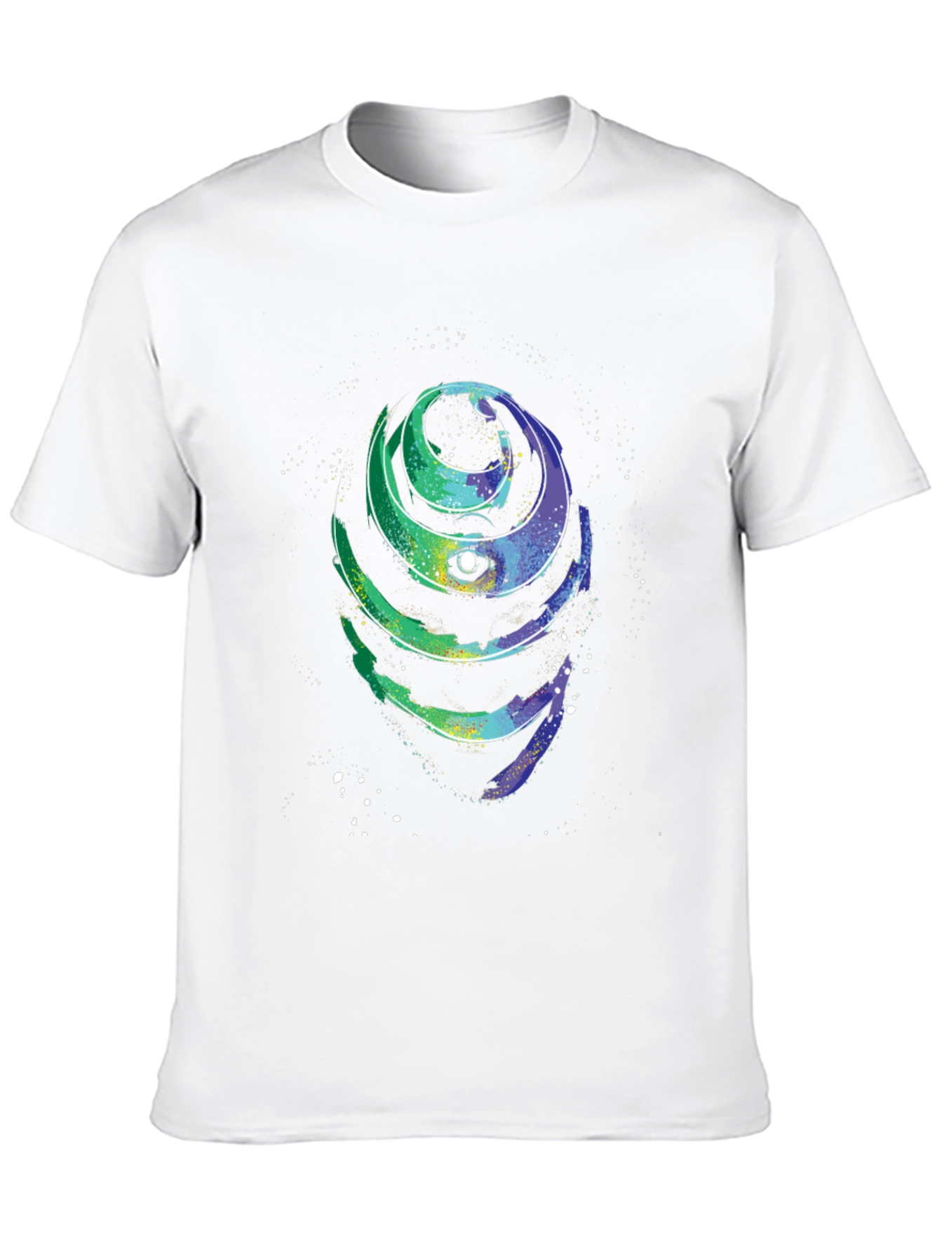 Cosmic Spiral Graphic Tee - Black Cotton T-Shirt