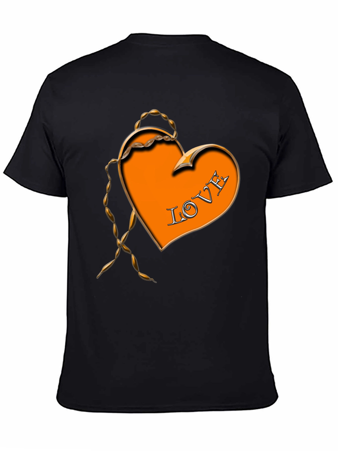 Love Heart Graphic Black T-Shirt