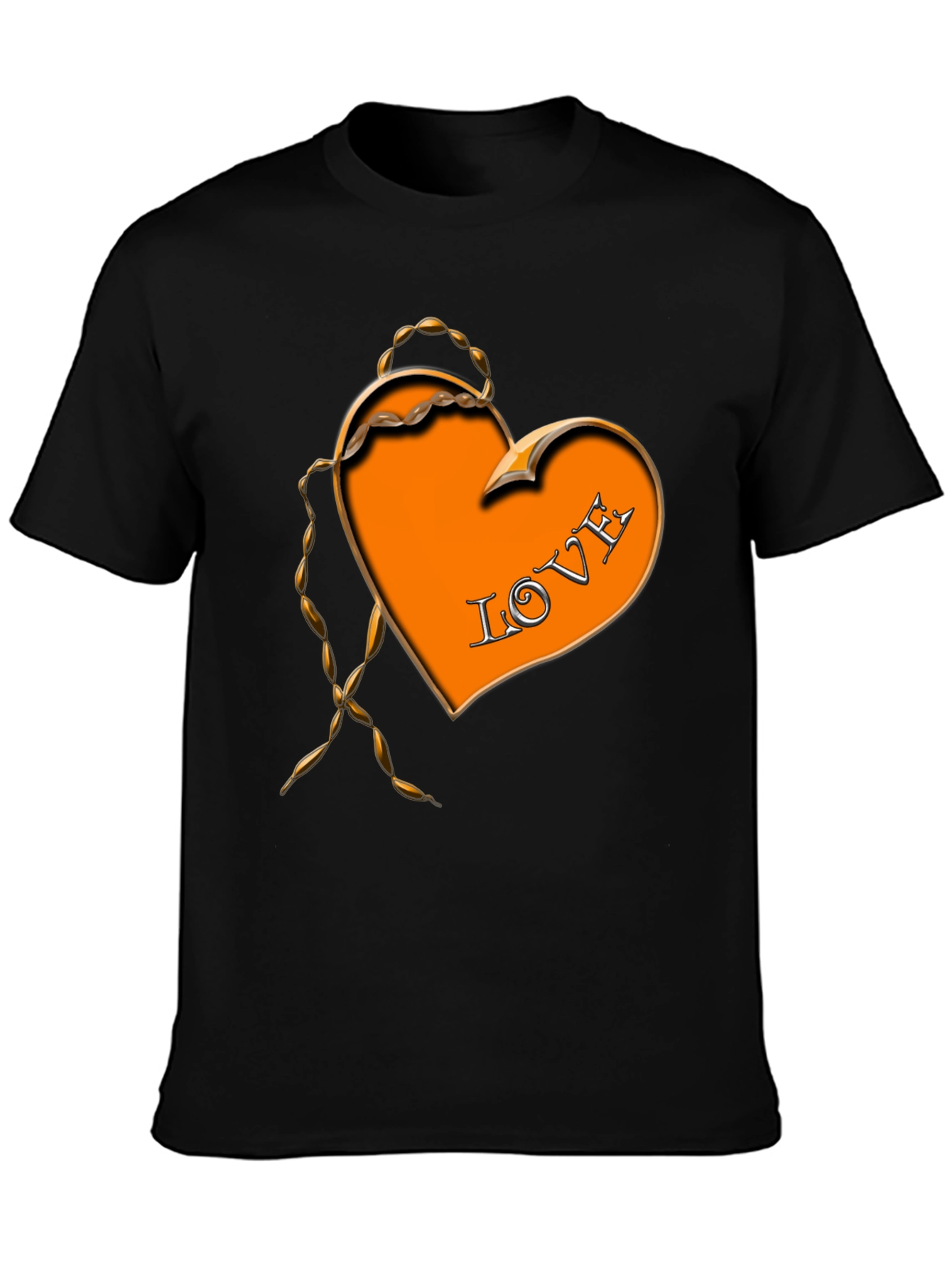 Love Heart Graphic Black T-Shirt