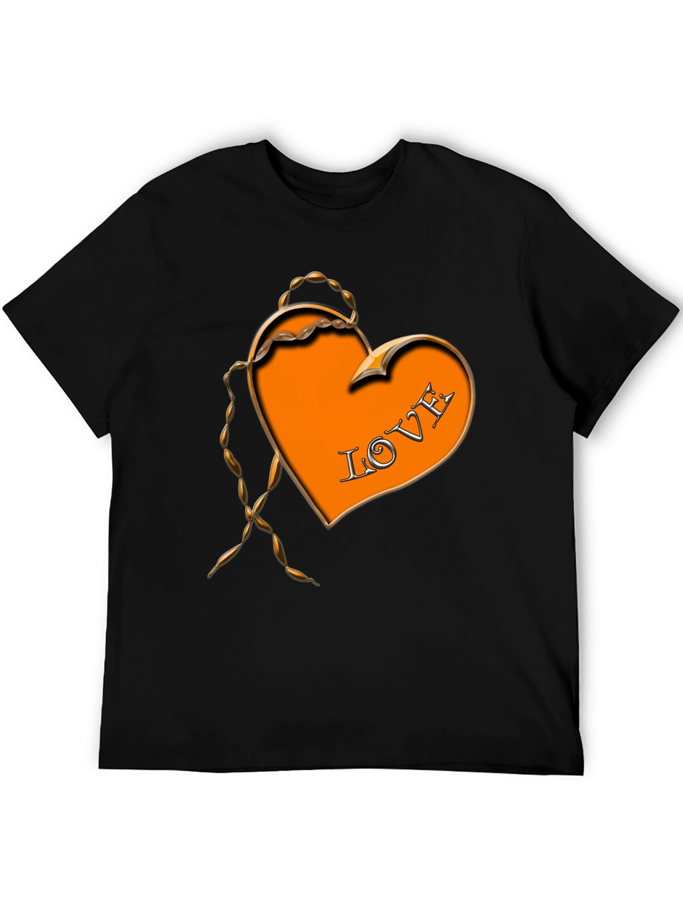 Love Heart Graphic Black T-Shirt