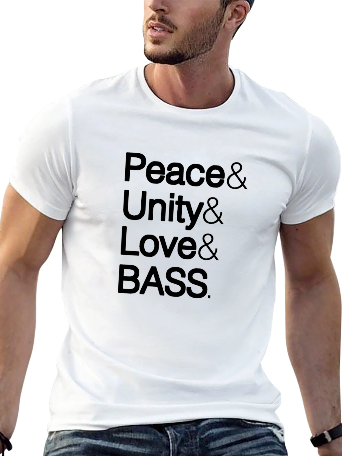 Peace Unity Love Bass Black Graphic Tee