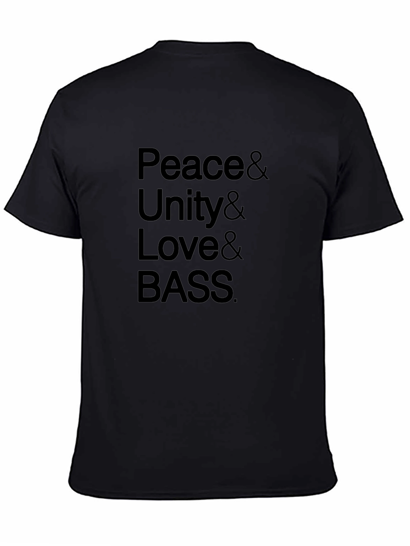 Peace Unity Love Bass Black Graphic Tee