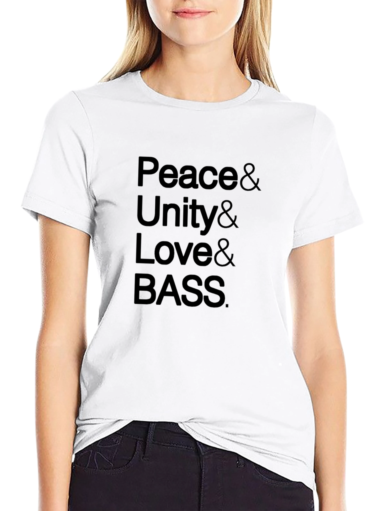 Peace Unity Love Bass Black Graphic Tee