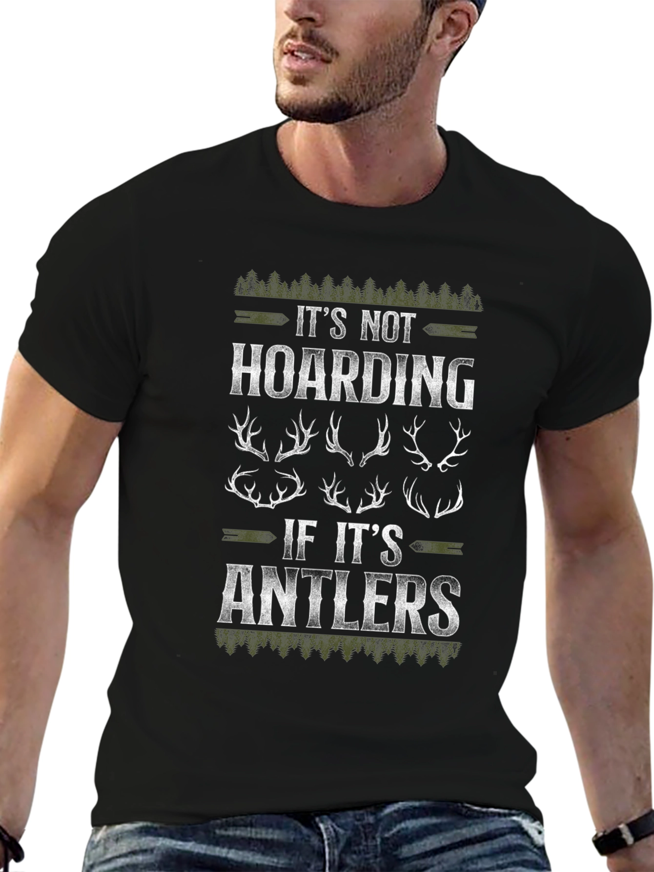 Its Not Hoarding Antlers Graphic Tee