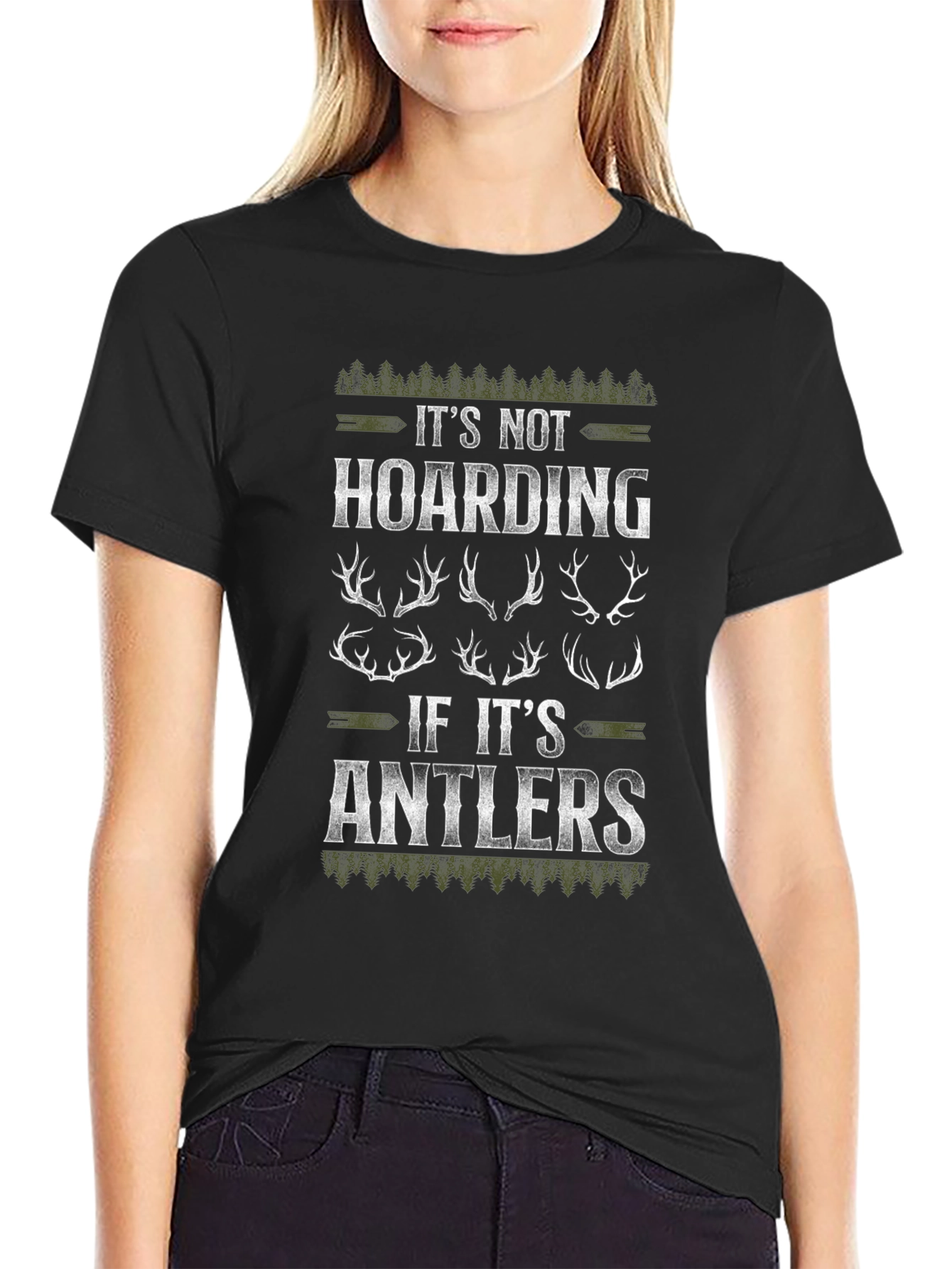 Its Not Hoarding Antlers Graphic Tee