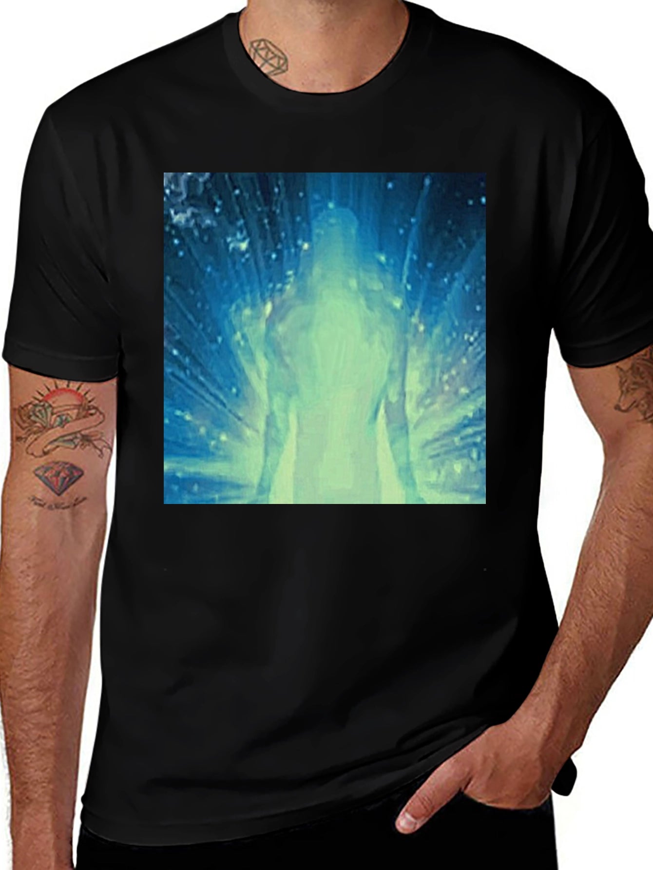 Enlightened Figure Graphic Black Tee