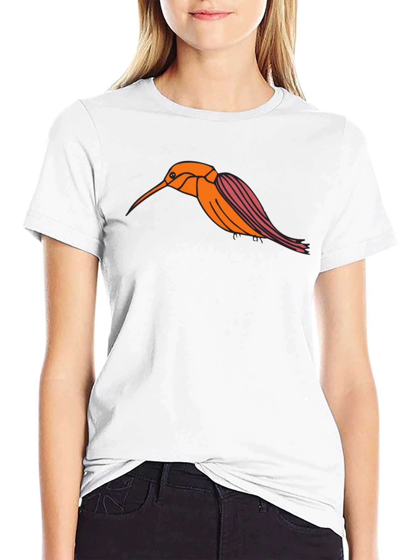 Hummingbird Graphic Tee - Stylish Black T-Shirt