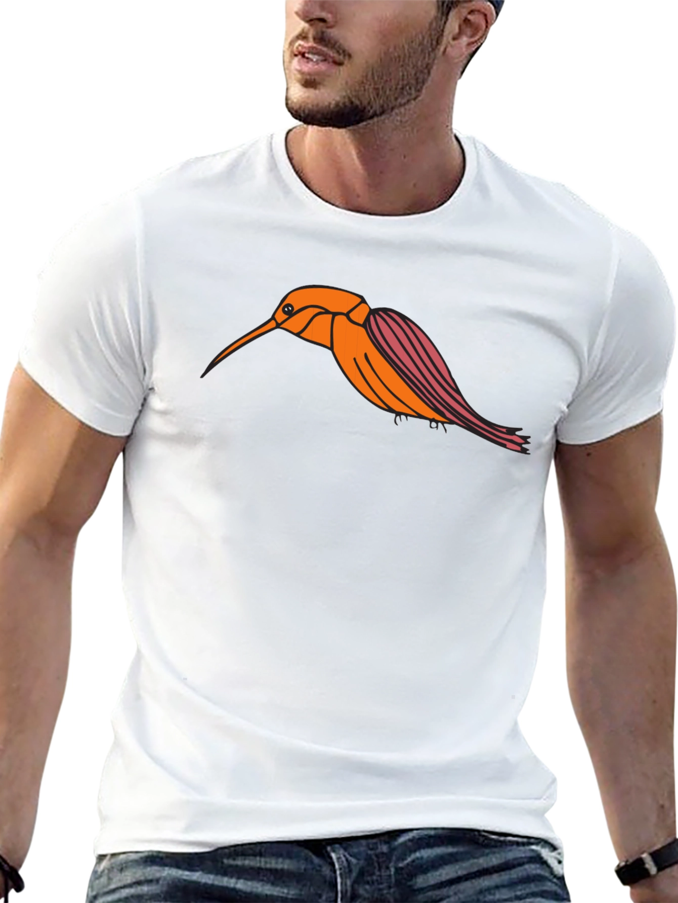 Hummingbird Graphic Tee - Stylish Black T-Shirt