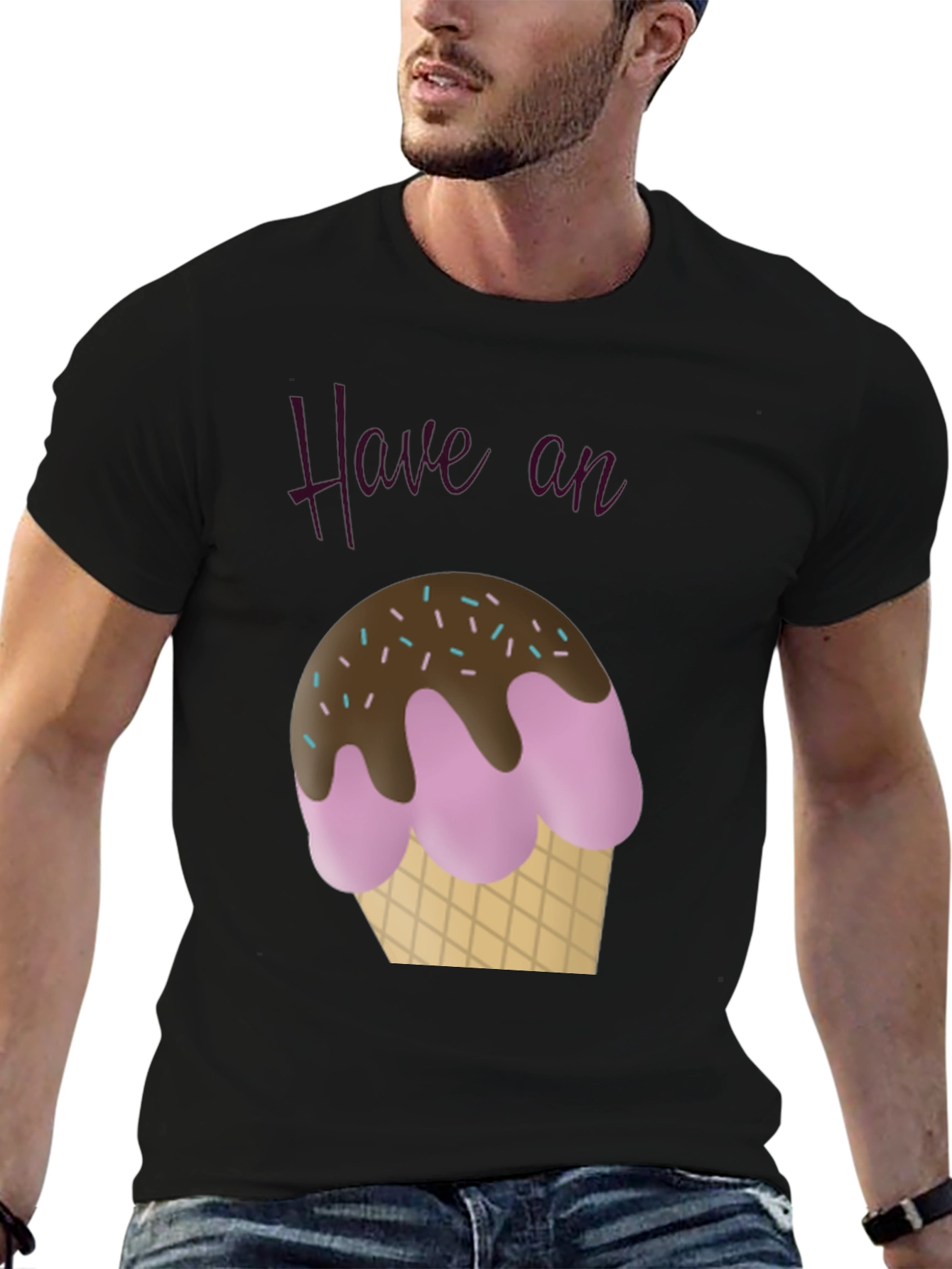 Have an Ice Cream T-Shirt - Casual Black Tee
