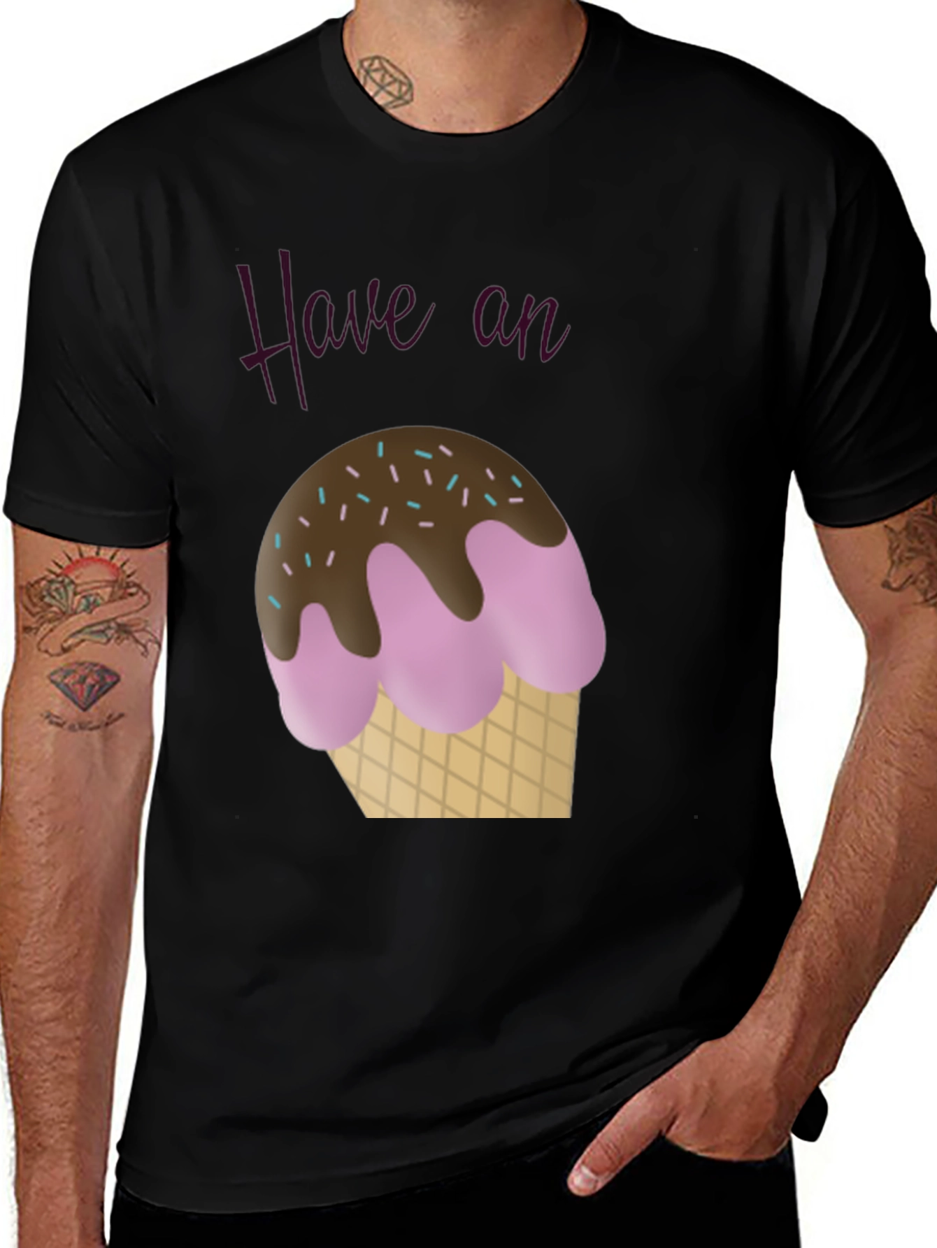 Have an Ice Cream T-Shirt - Casual Black Tee