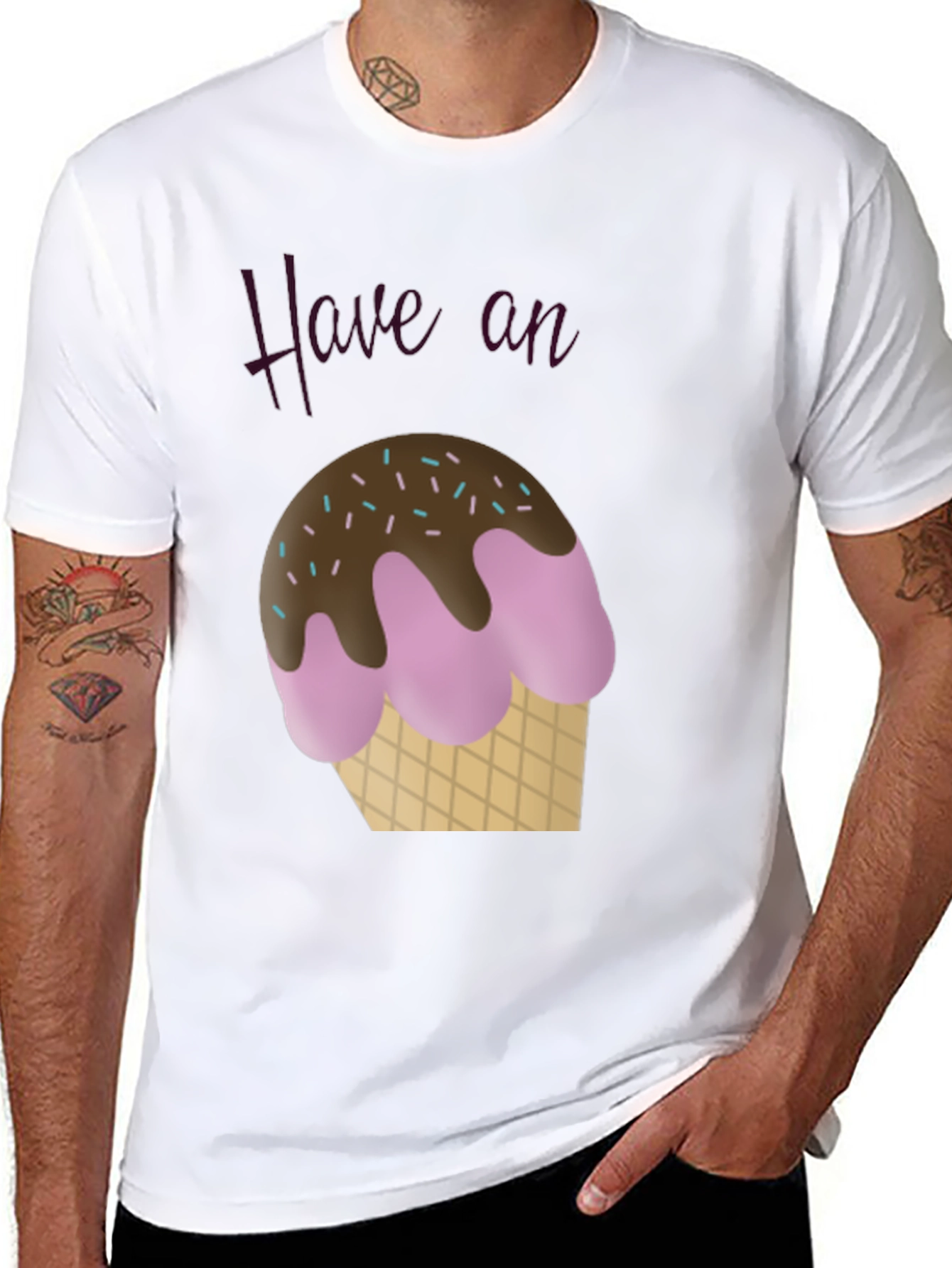 Have an Ice Cream T-Shirt - Casual Black Tee